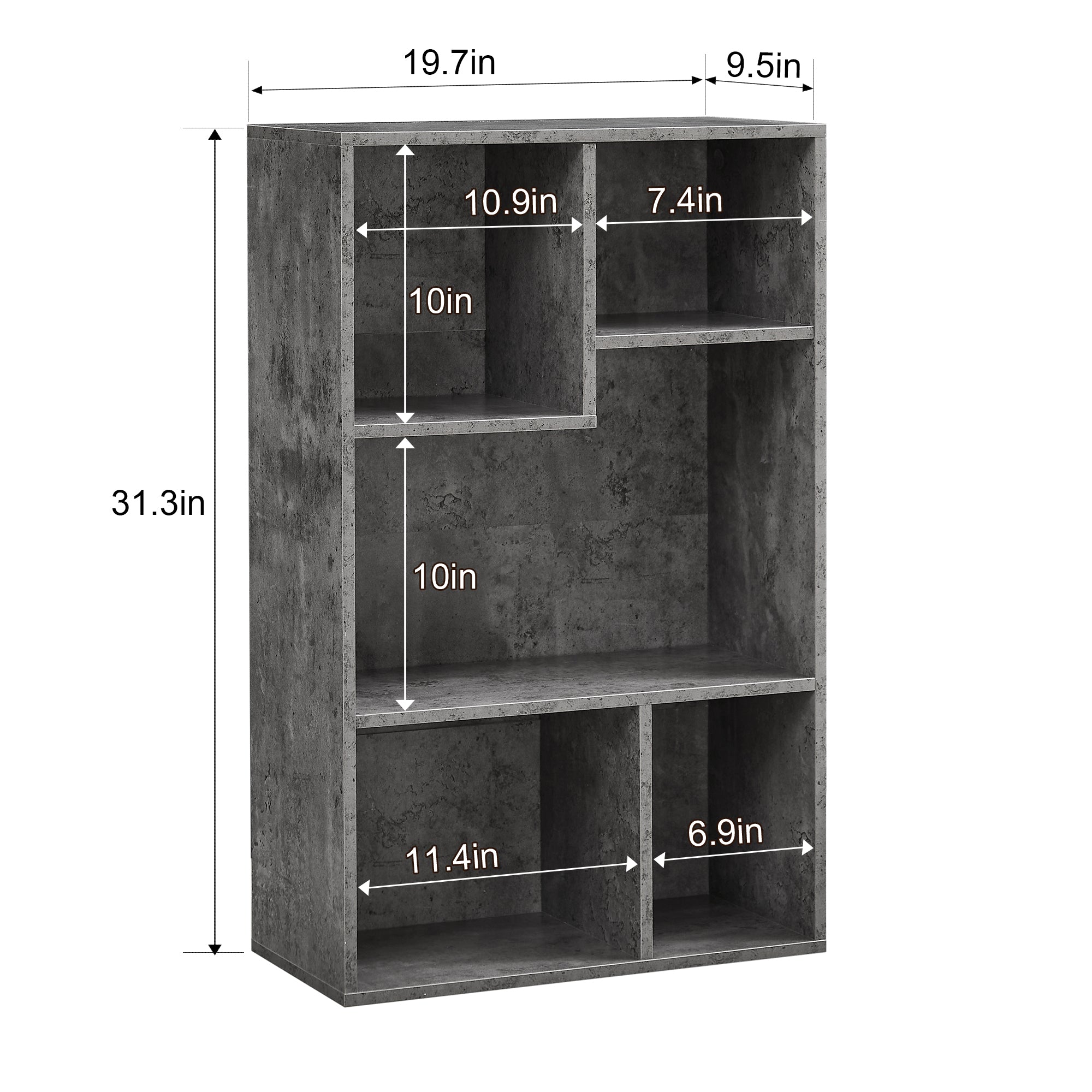 Vecelo LOE-B10-GRY bookcases - View #3