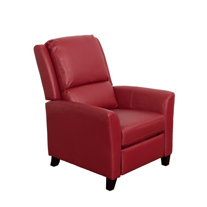 Corliving Kate Red Bonded Leather, Bonded Leather Recliner