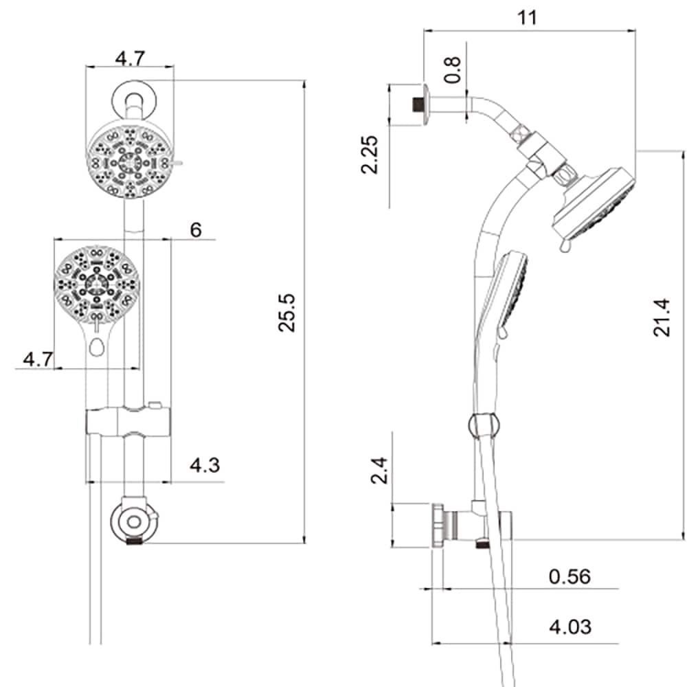 CASAINC KCHS0012-10MB Showerhead-Bar-Panels - View #2