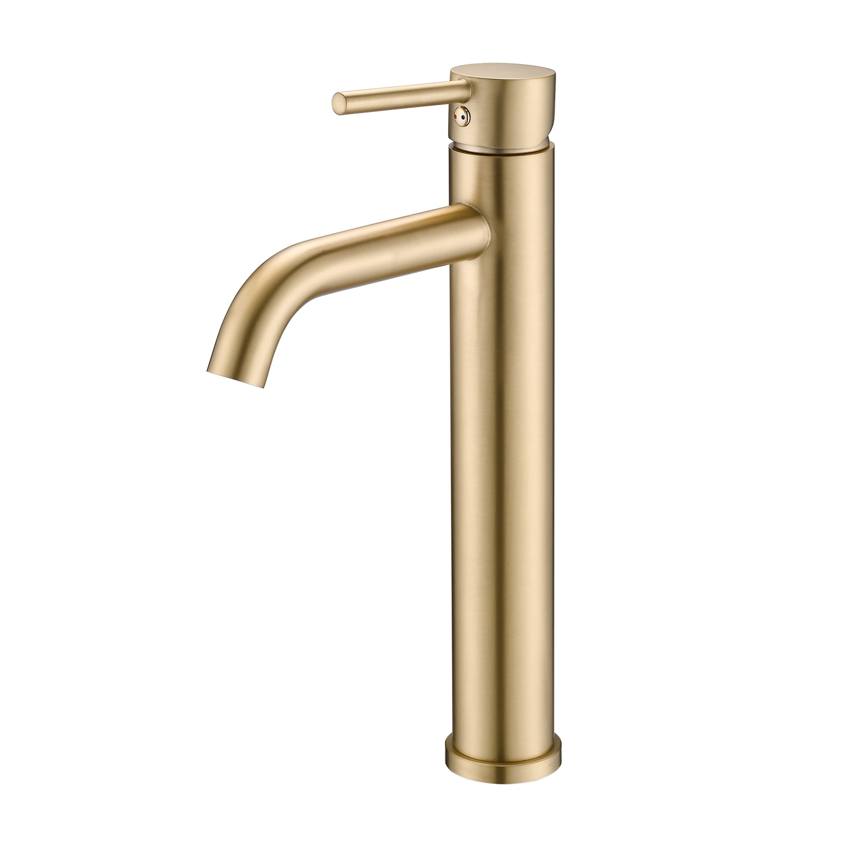 Vanfority Nexa Brushed Gold Vessel 1-handle Mid-arc Residential Handle Bathroom Sink Faucet