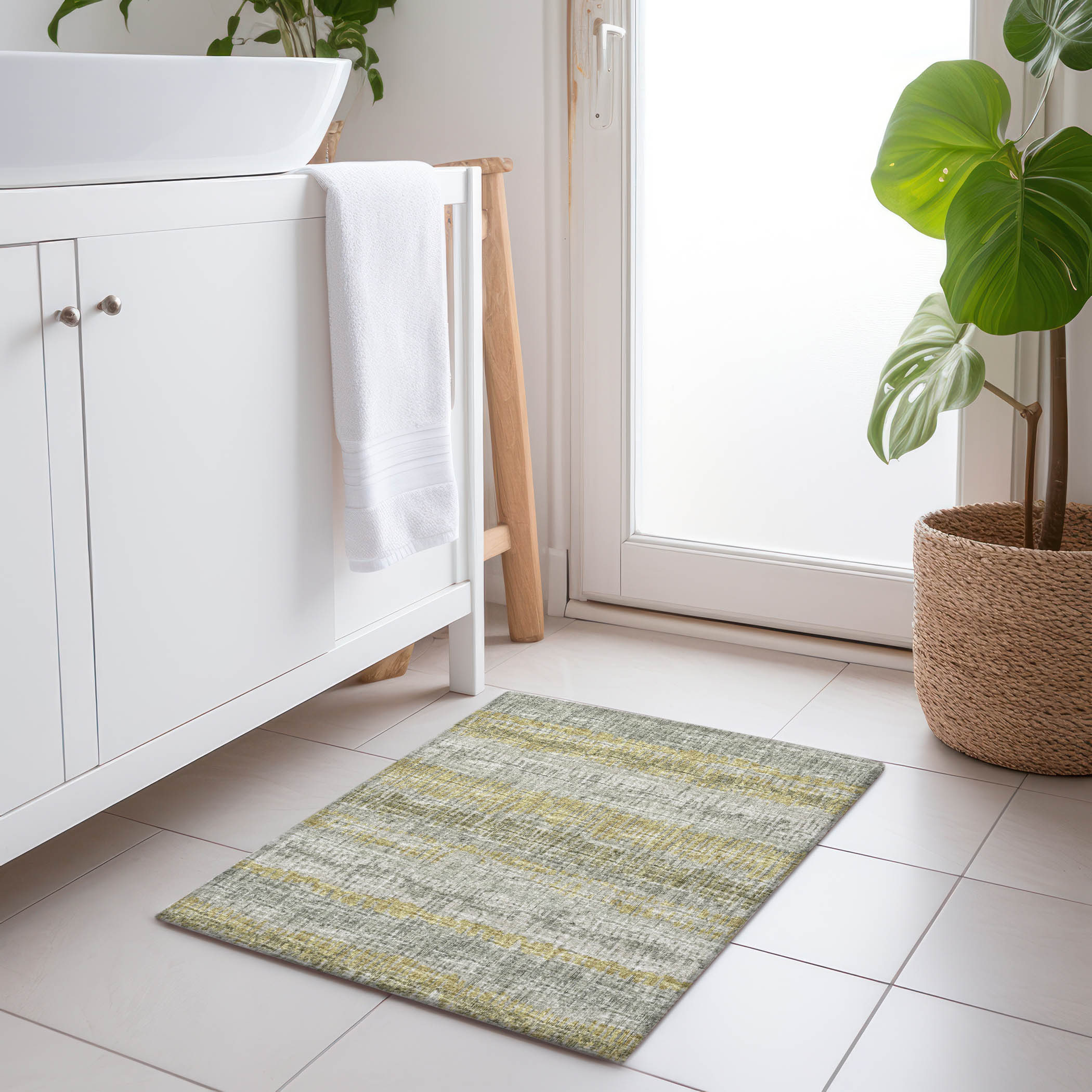 Addison Rugs AMF37SG20X30 Mayfield AMF37SG 2 x 3 (ft) Loomed Polyester Sage Rectangular Indoor Abstract Machine washable Area rug