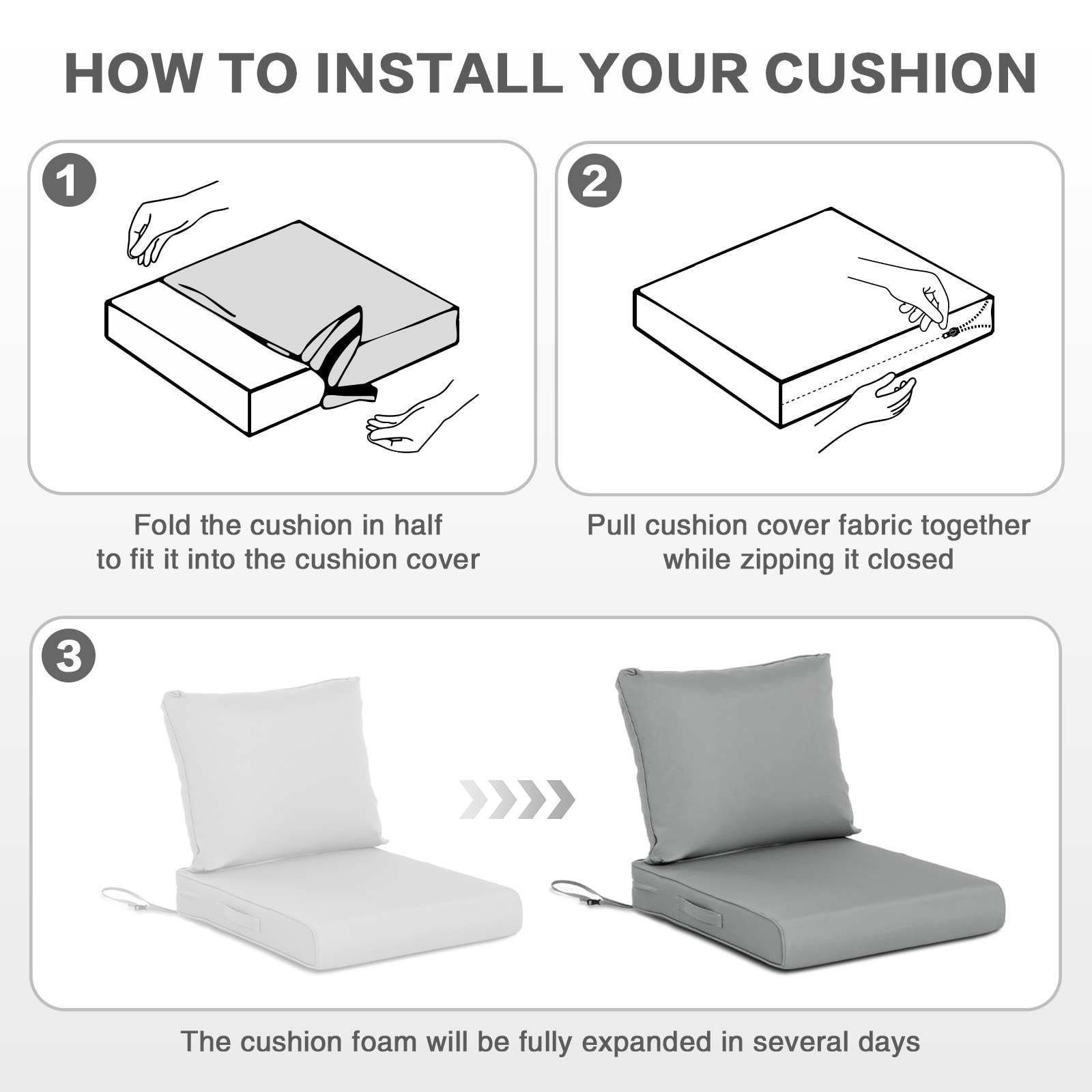 Aoodor A292-PCGCG Patio-Furniture-Cushions - View #8