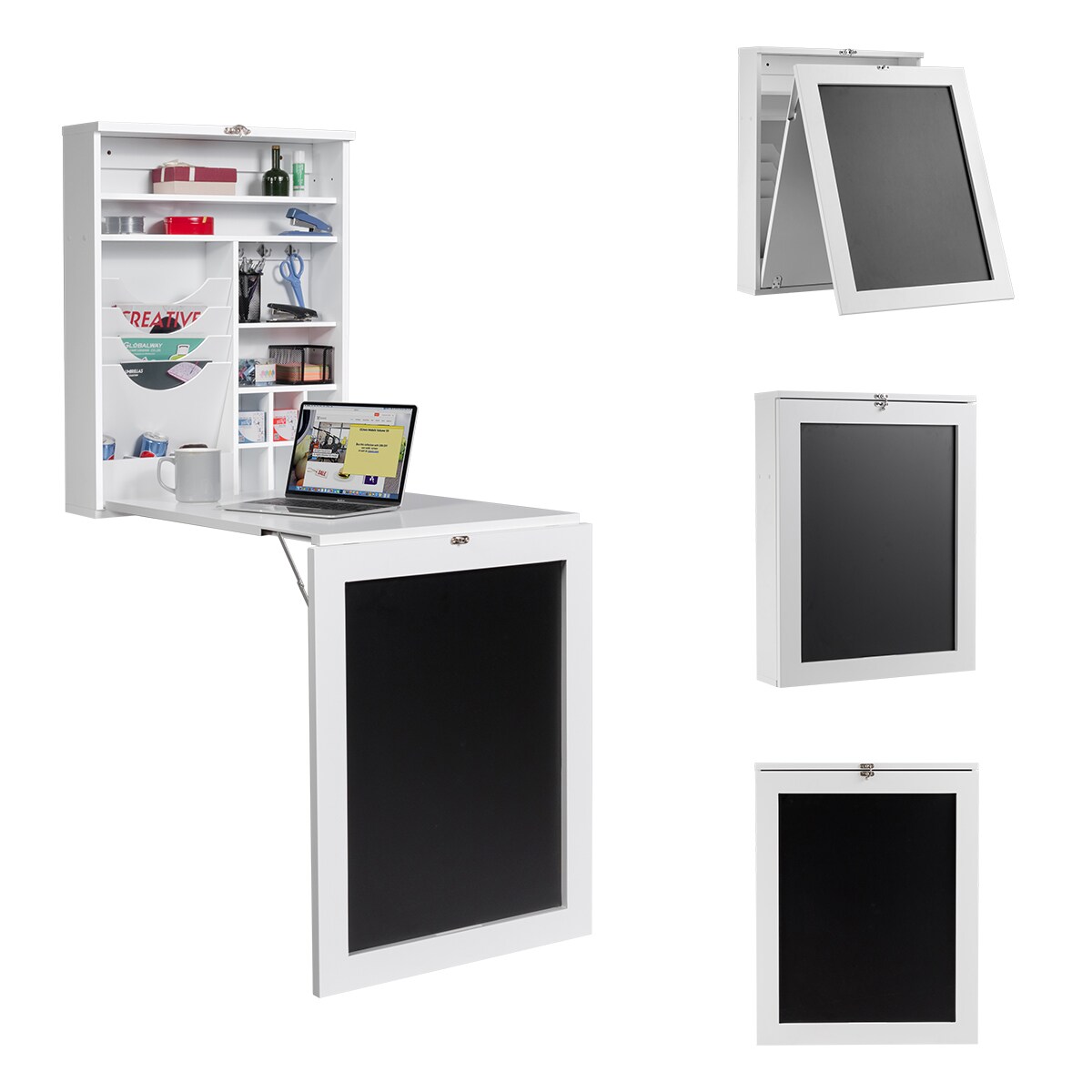 Costway HW55462WH Wall-Mounted-Shelving - View #7