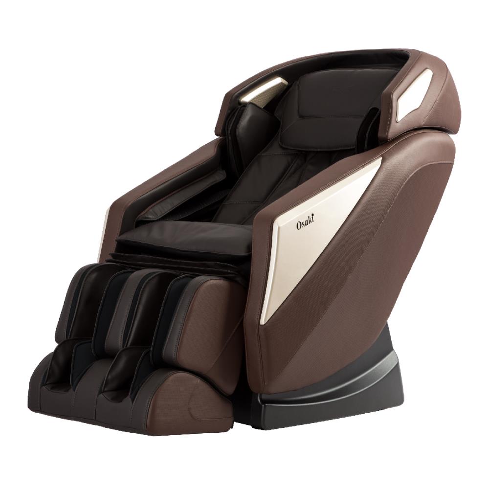 Osaki Brown Faux Leather Powered Reclining Zero Gravity Massage Chair In The Recliners