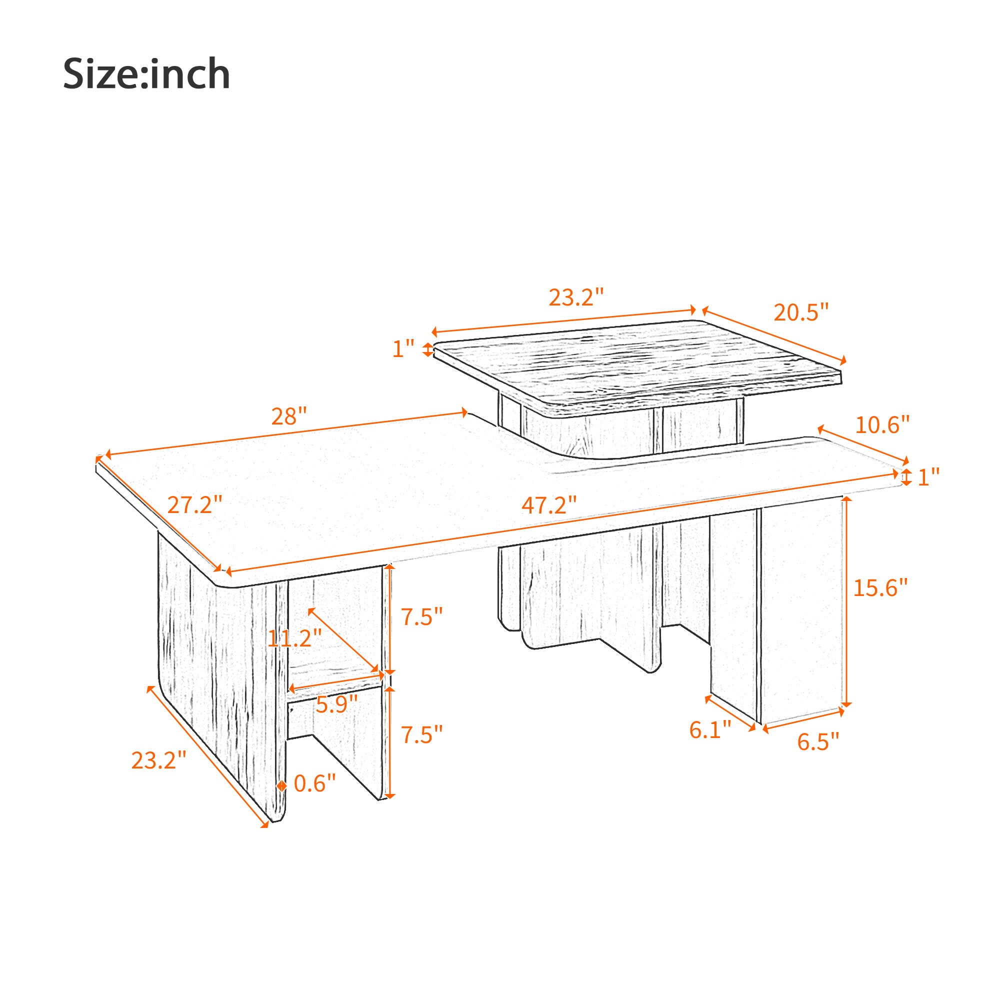 Clihome CL-UC4661B Coffee-Tables - View #4