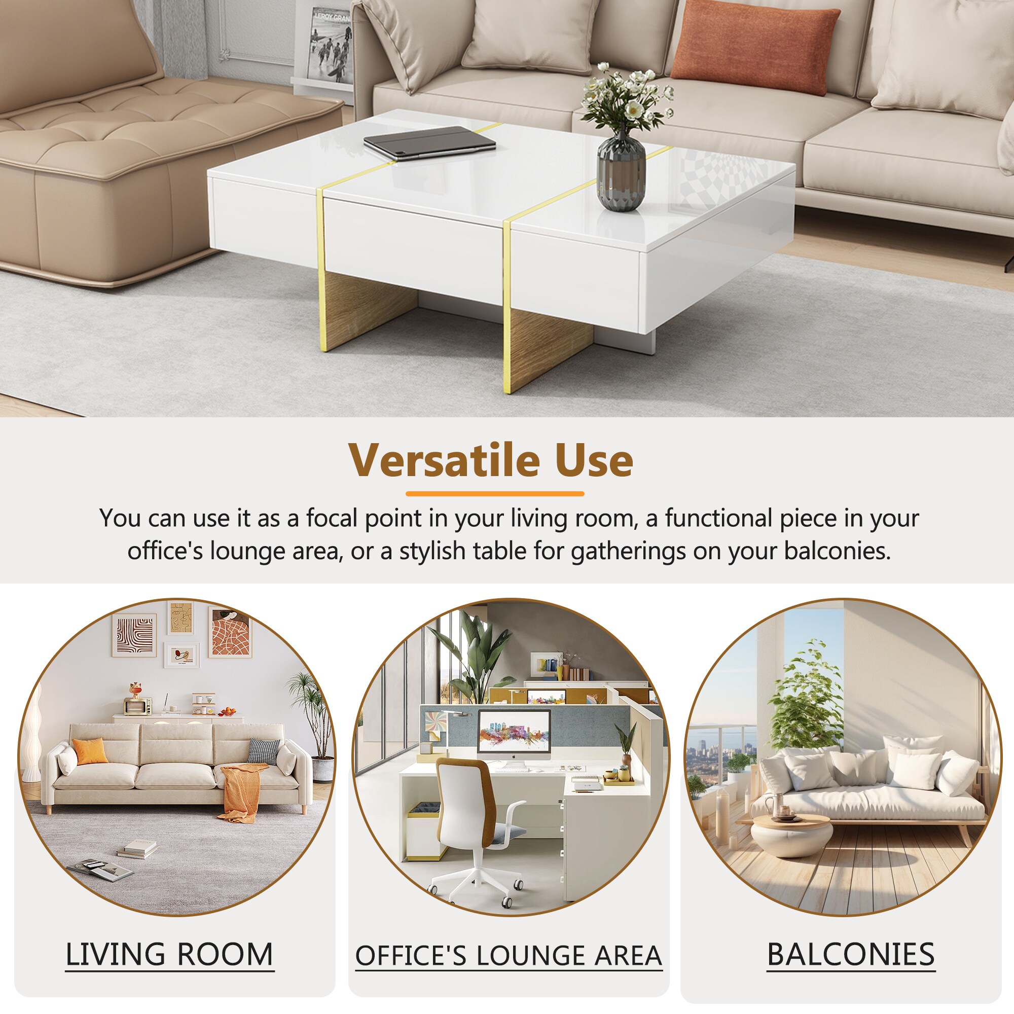 ModernLuxe N721P180693K Coffee-Tables - View #2