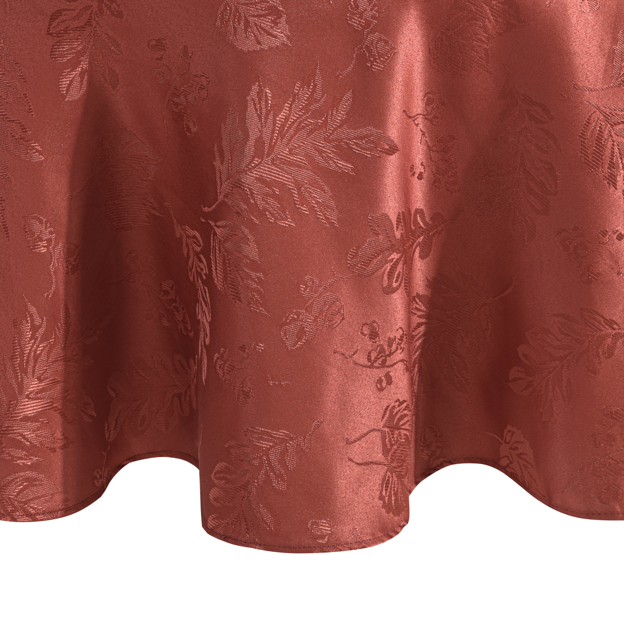 Elrene Home Fashions 739550325218 Elegant Woven Leaves Jacquard Damask 70" Round Indoor Spice Table Cover for 60-in round