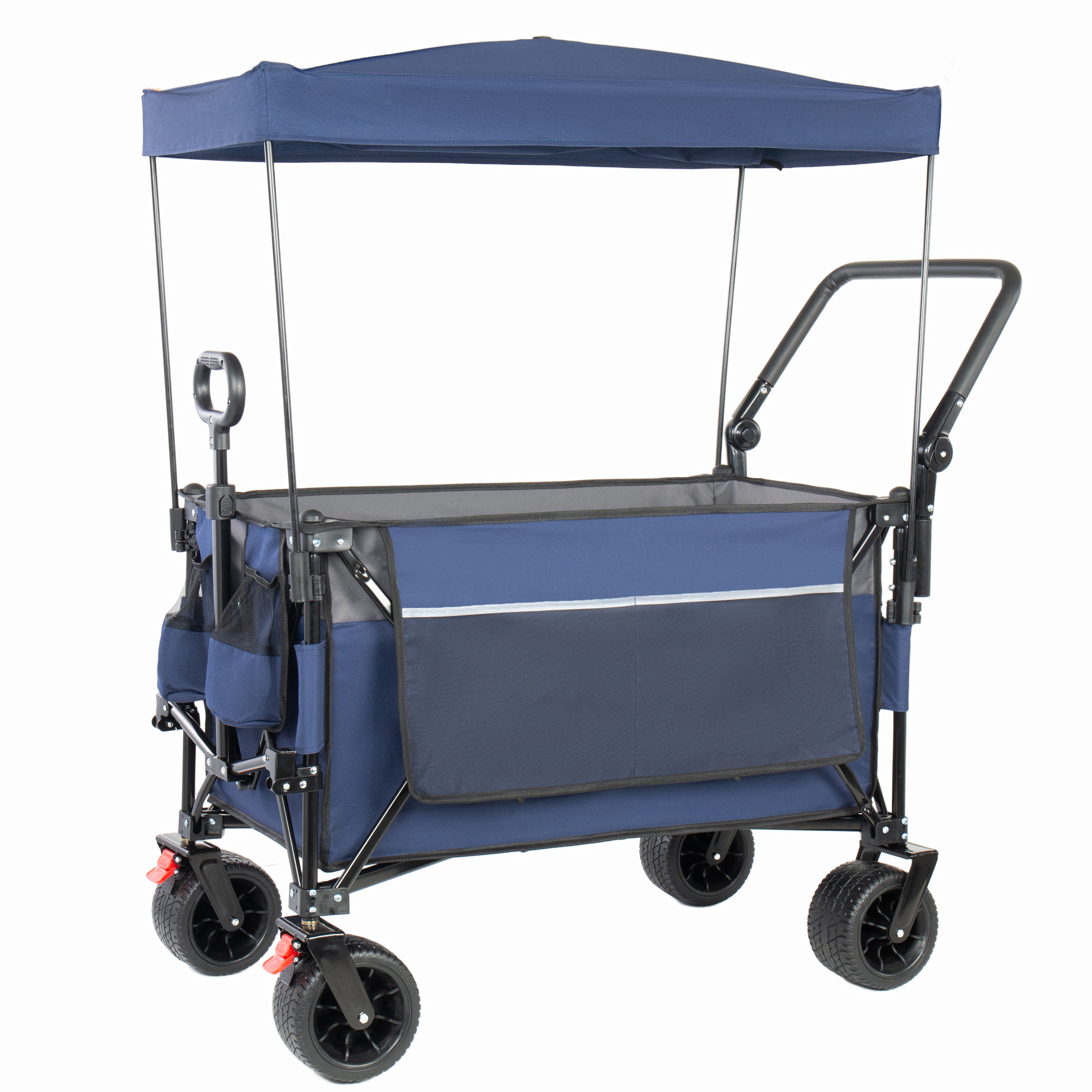 TATAHANCE - Blue Folding Wagon Cart with Rotating Handle