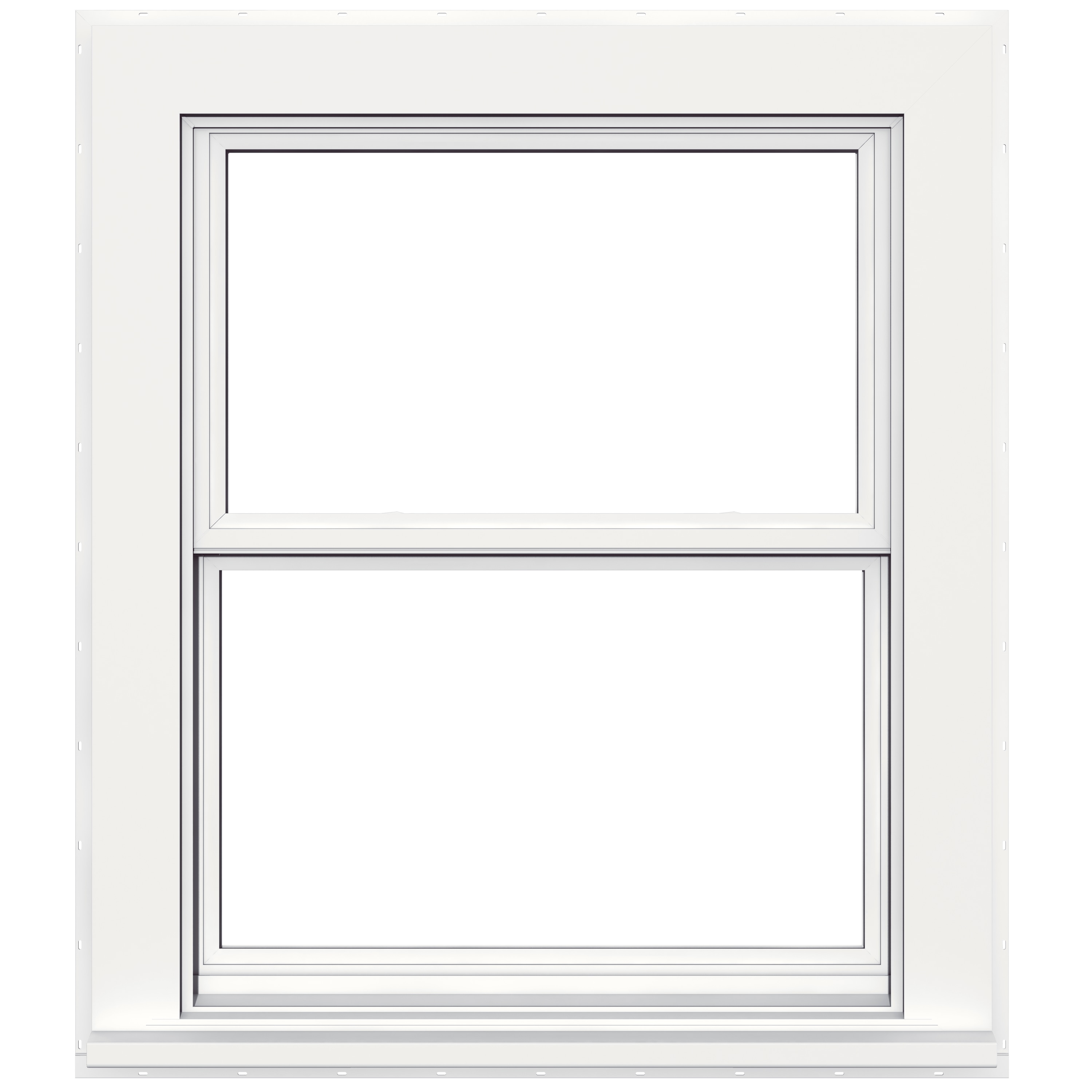 JELD-WEN LOWOLVYFCDH3238 Flat Casing Vinyl 31-1/2-in x 37-1/2-in White White Vinyl New construction Double Hung Window Low-E argon Double Pane Glass (Full Screen Included)