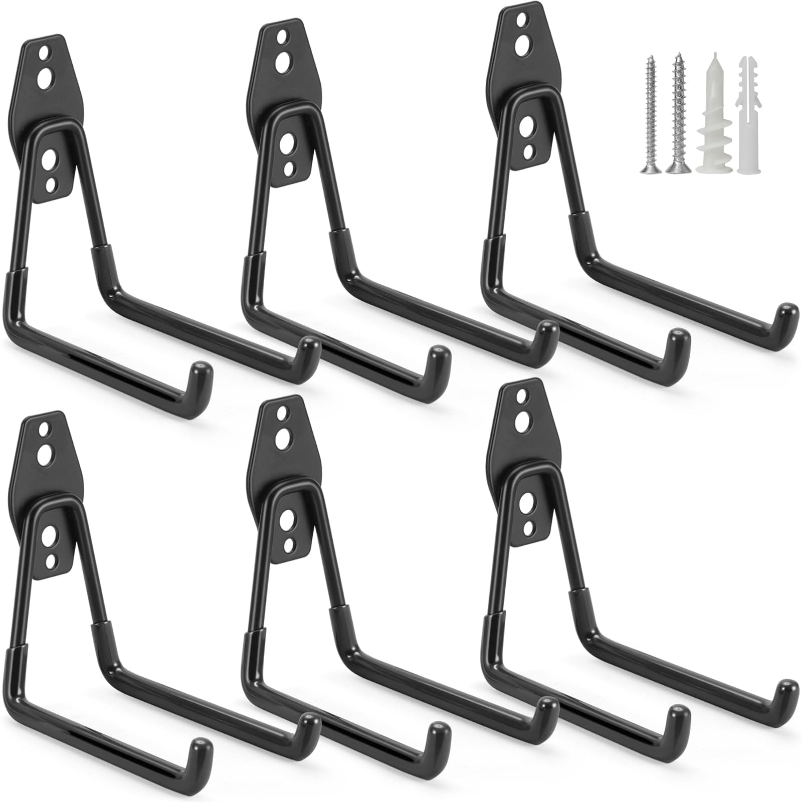 Aoibox  6 Pack 5 1 in Heavy Duty Steel U Hooks with Anti Rust Coating and Non Slip PVC Sheath Wall Mount Garage Storage