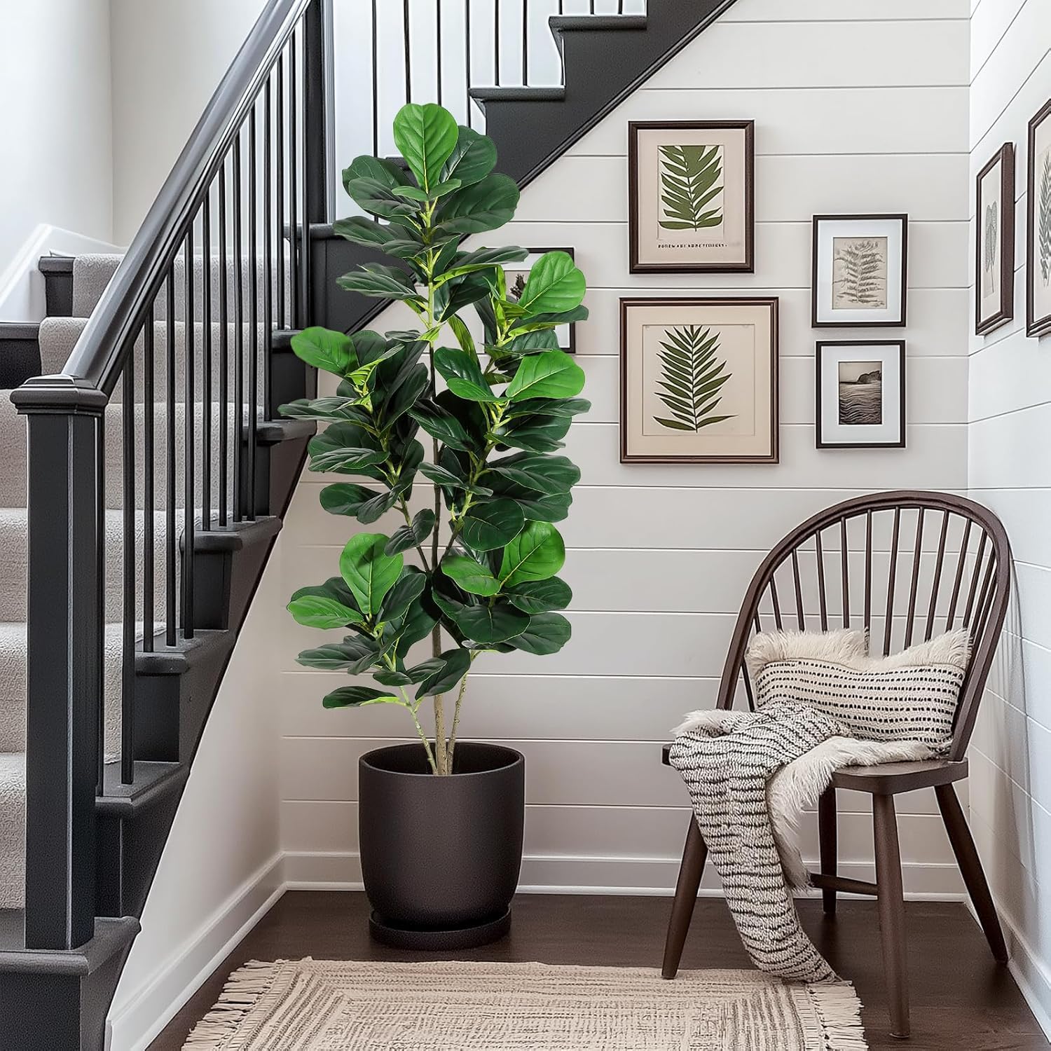 Garvee 5FT Fiddle Leaf Fig Artificial Tree Faux Floor Plant with