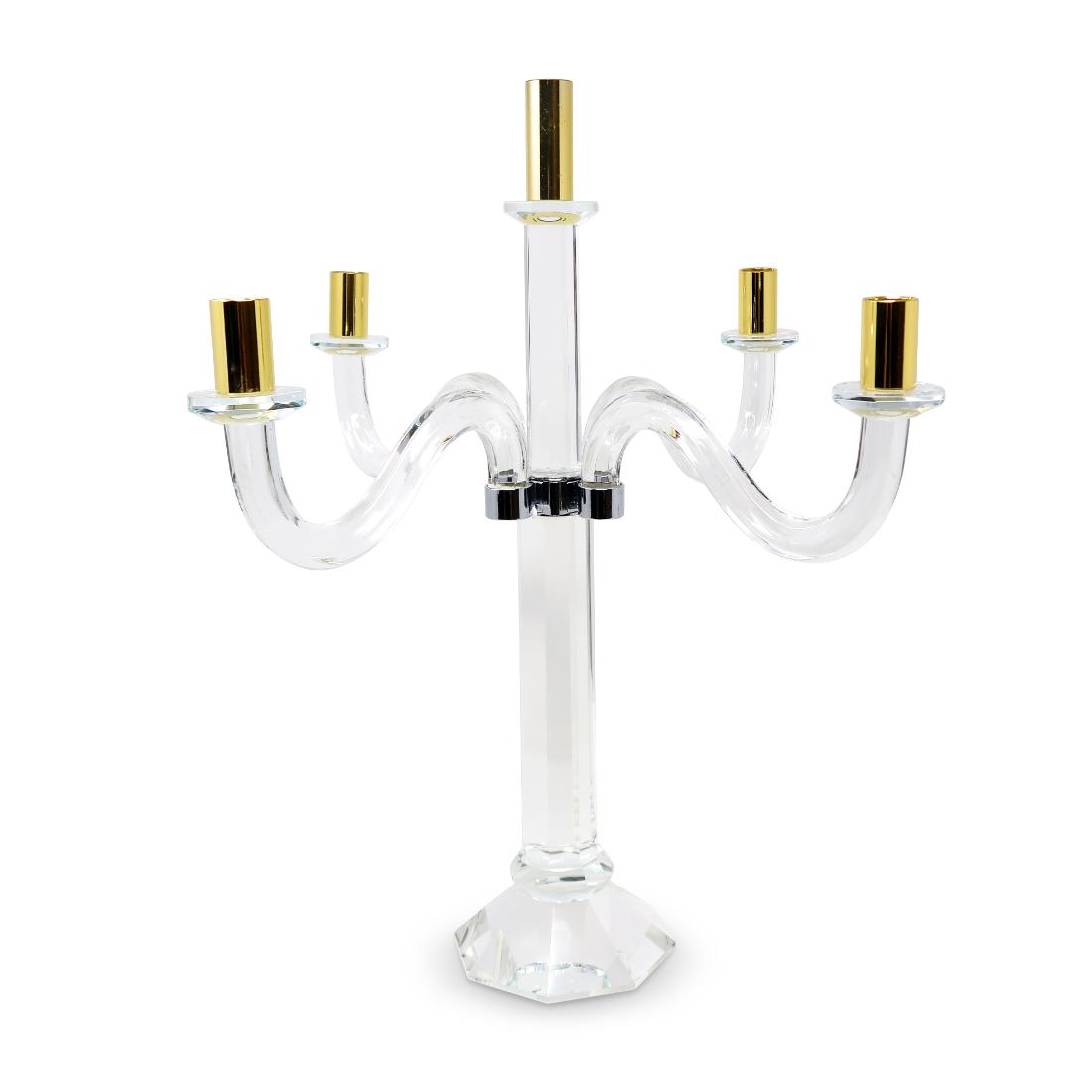 HomeRoots 4000590251 1 Candle Crystal Pillar Candle Holder
