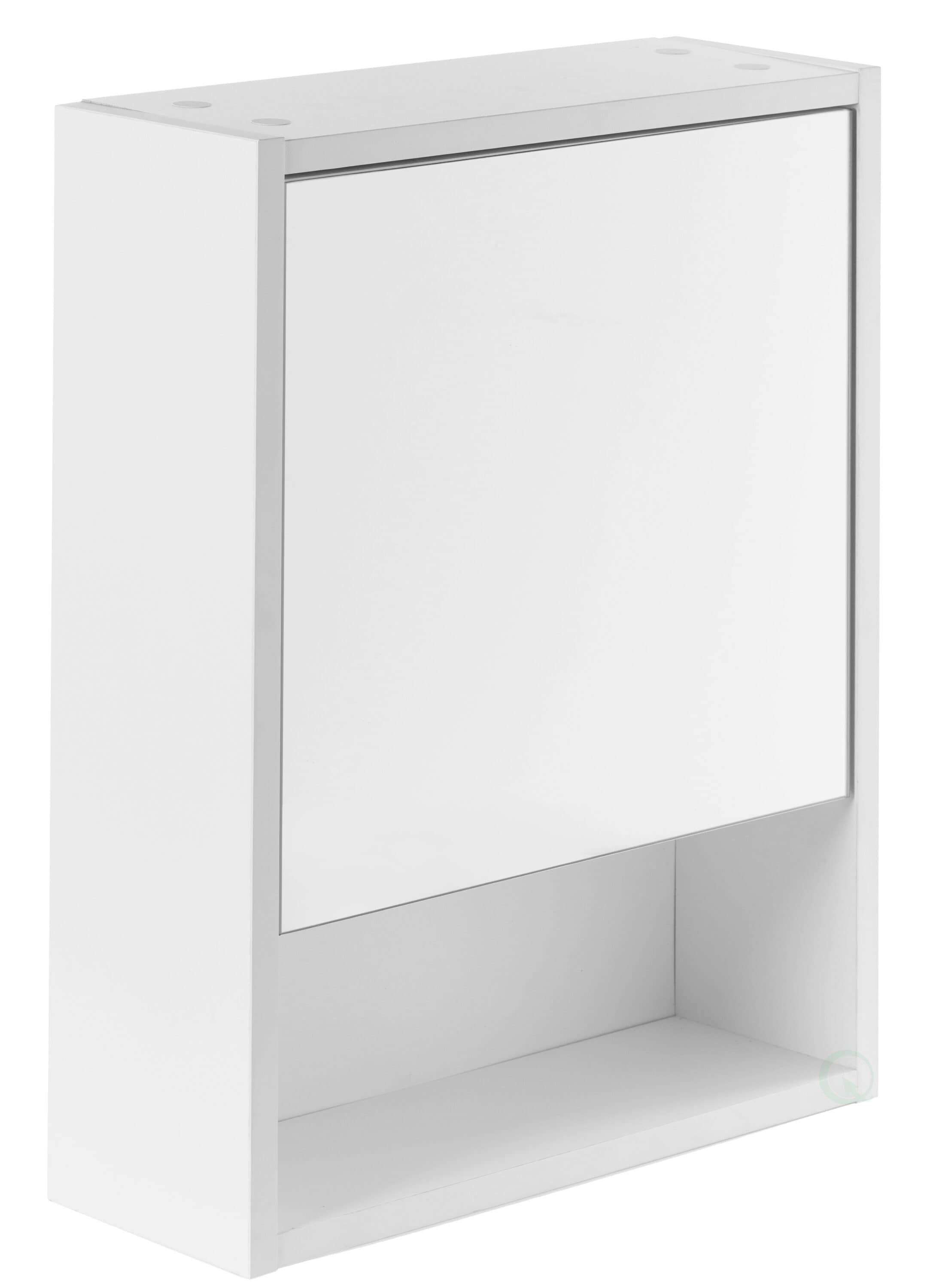 Buy White Wall Mounted Bathroom Storage Cabinet Organizer, Mirrored Vanity  Medicine Chest with Open Shelves Online at Basicwise