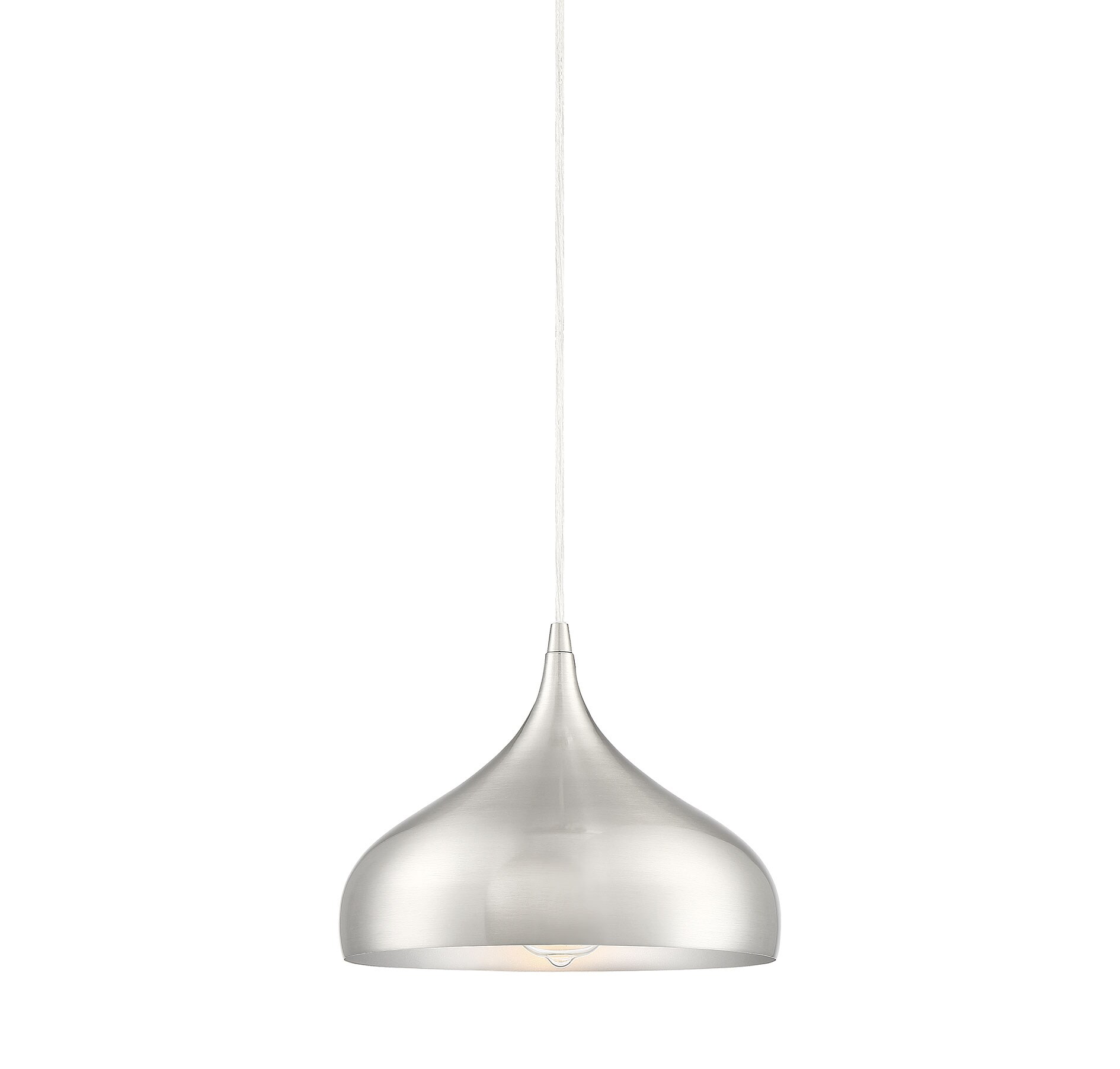 brushed nickel teardrop pendant light