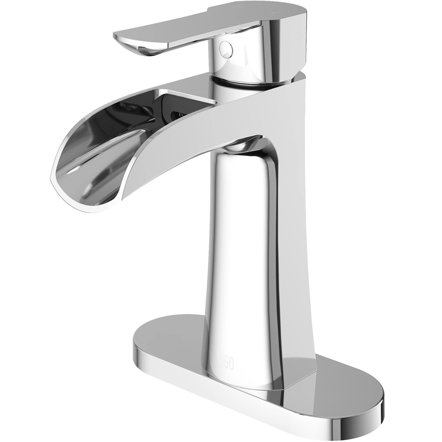 VIGO VG01041CHK1 Paloma Chrome Single Hole 1-Handle WaterSense Waterfall Bathroom Sink Faucet with Deck Plate
