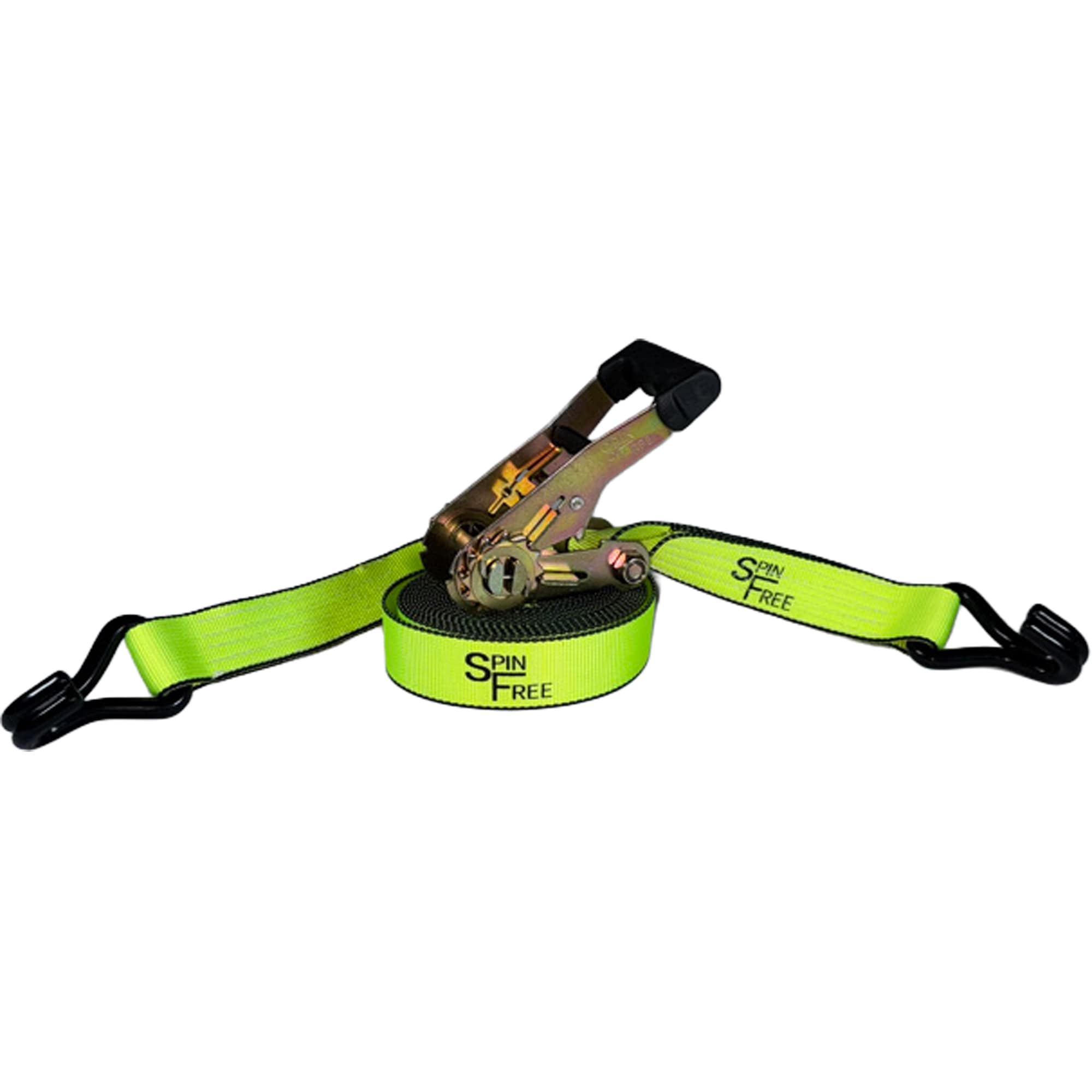The Ratchet Depot 1-1/5-in x 20-ft Spin Free Ratchet Strap 6,000-lb Break Strength High Visibility #SF-RGH3620WH-1PK