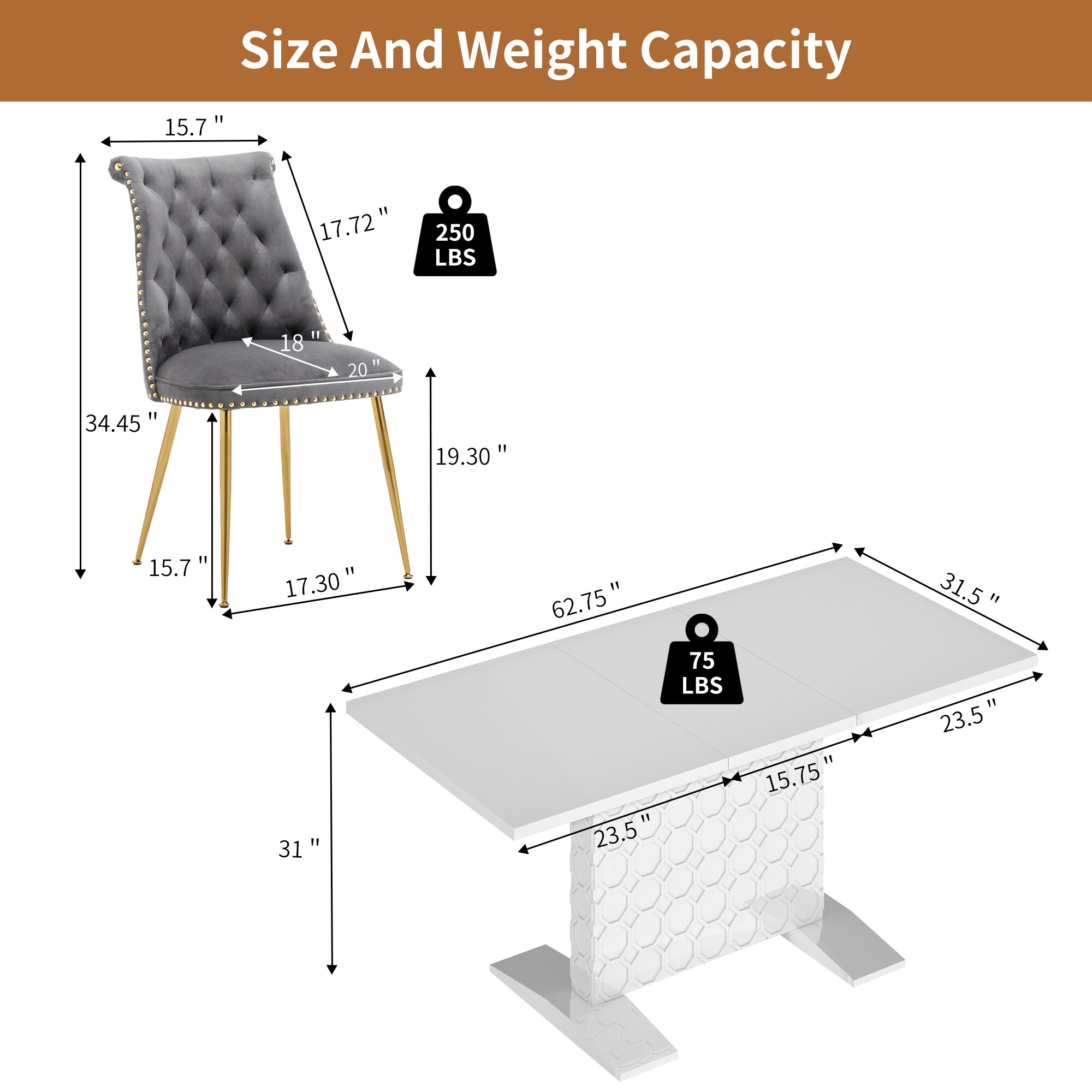 Clihome CL-ST1WH703GY Dining-Sets - View #7