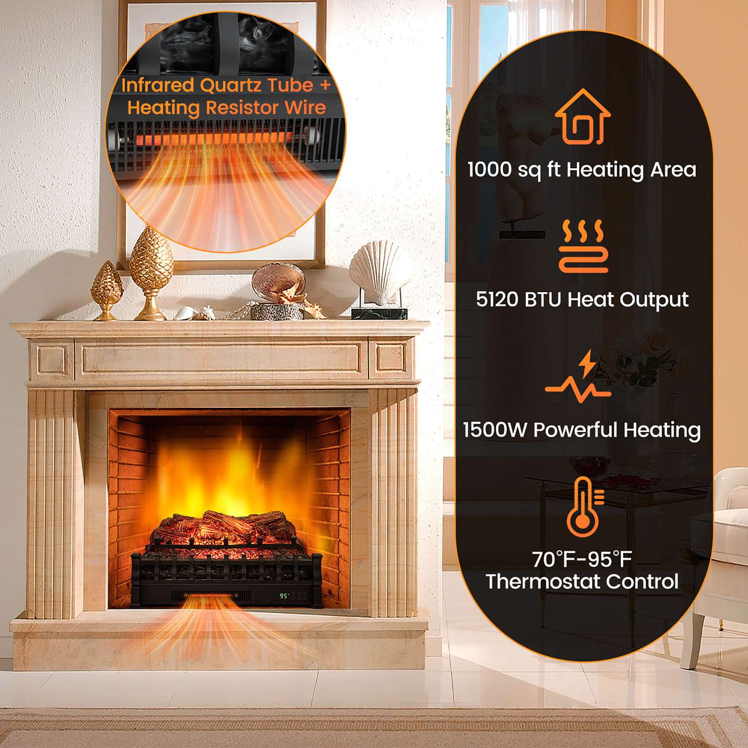 Costway CSHY003065 Electric-Fireplaces - View #7