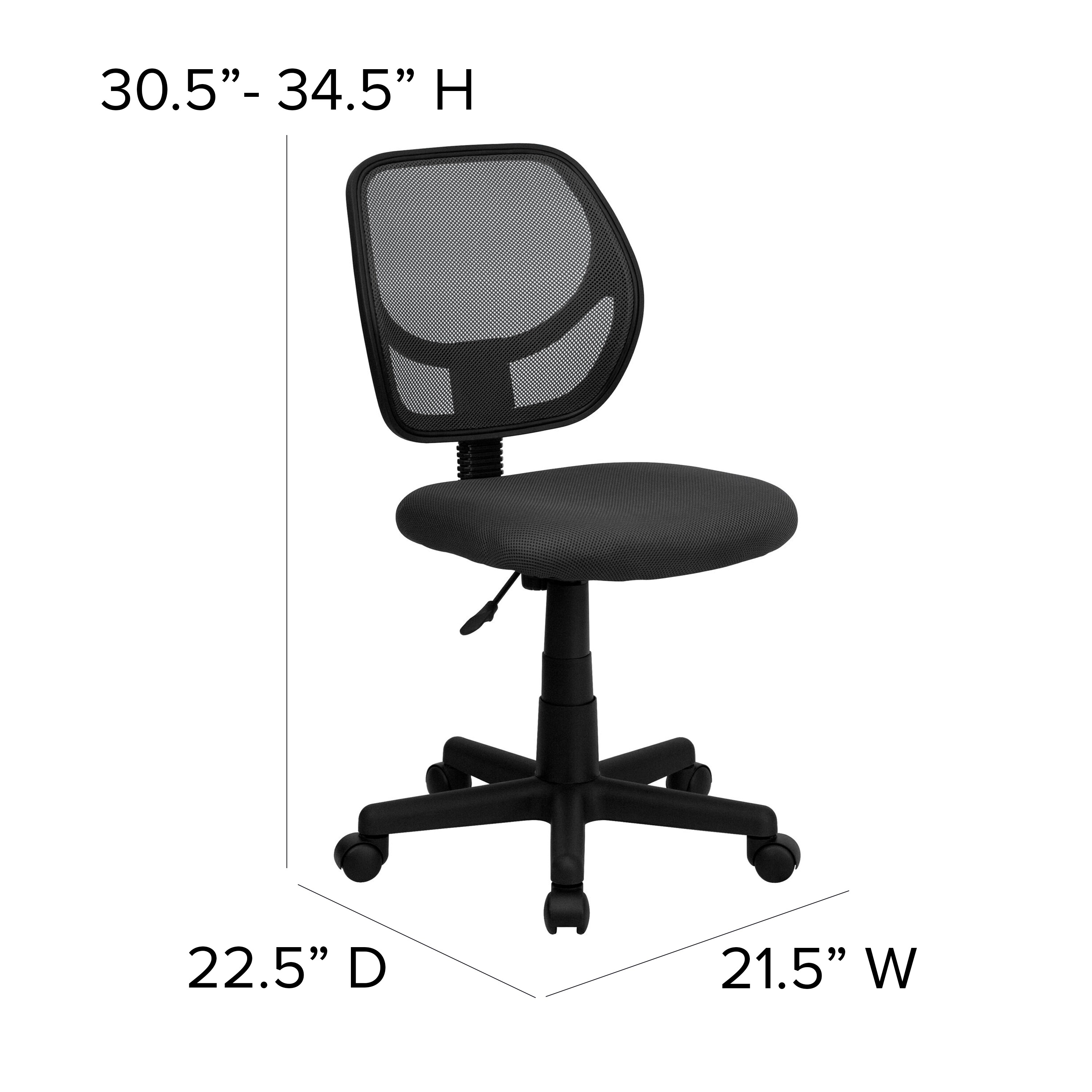 ErgoComfort 360 Swivel Mesh Task Chair with Lumbar Support, Gray and Black