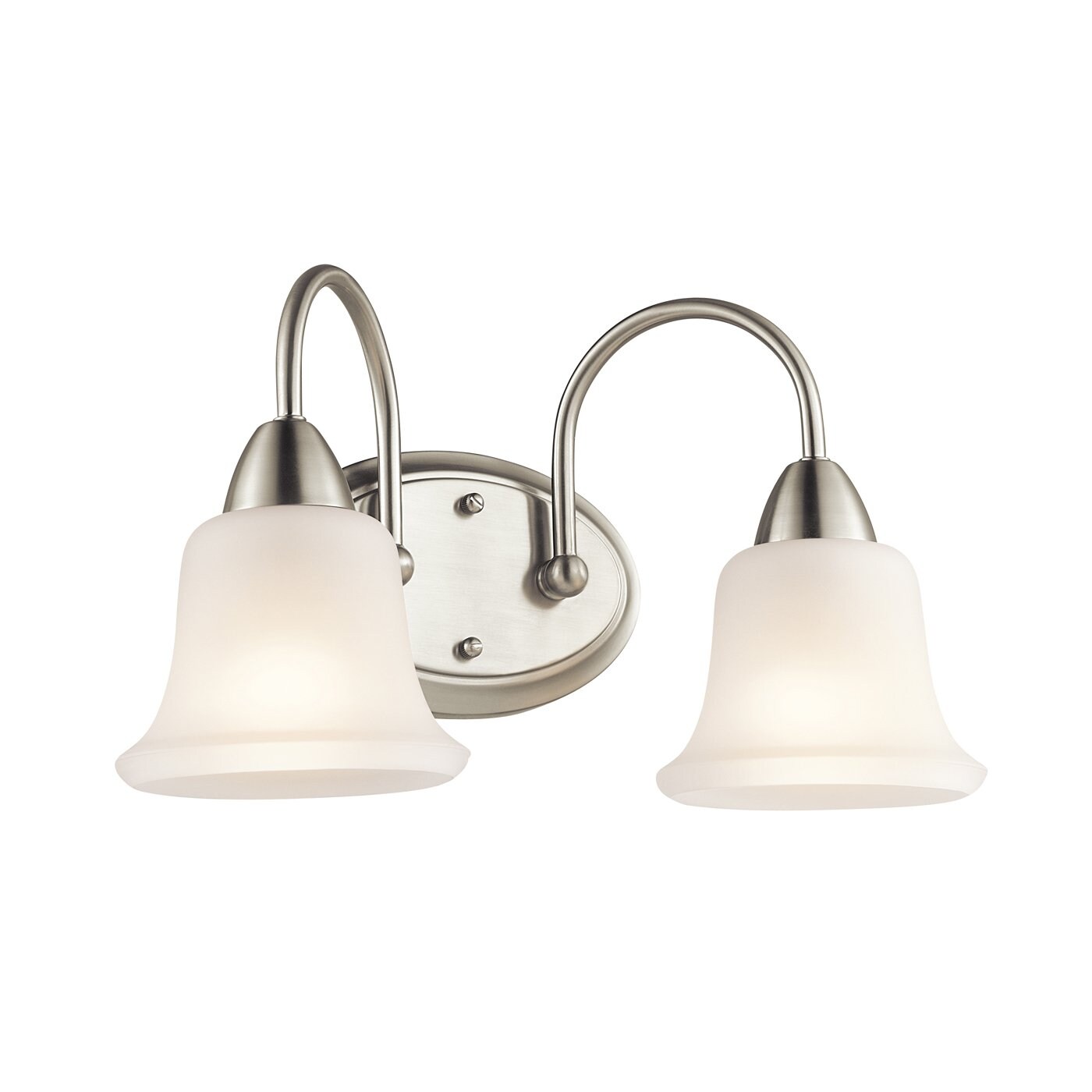 Kichler 45882NI Nicholson 16-in 2 -Light Brushed Nickel Transitional Vanity light