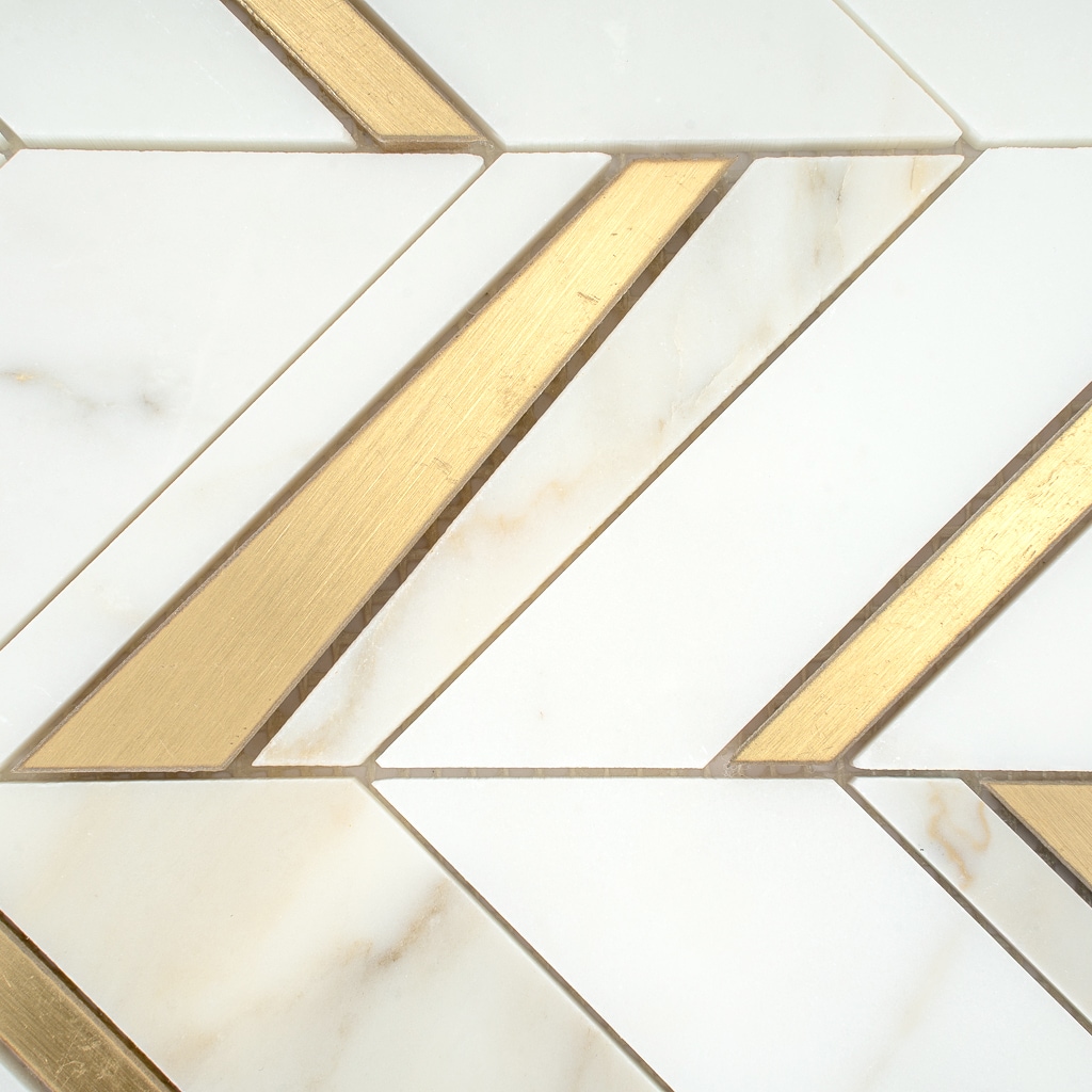 Apollo Tile Sample - Serena White Gray with Gold 4-in x 5-in Polished ...