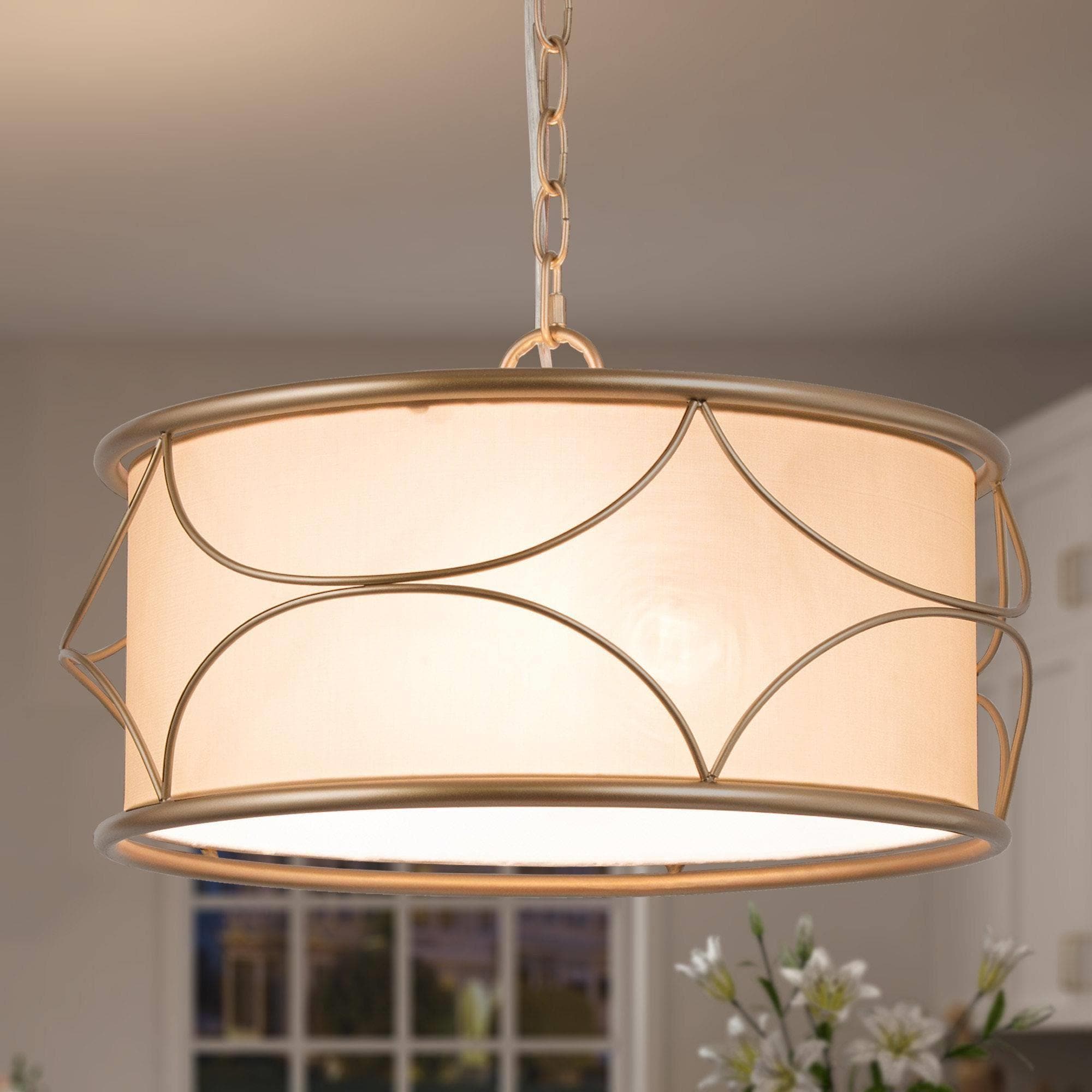 Uolfin 6ZINFY-LWS23946-U7 3.0 -Light Polished Gold Modern/contemporary Cage For Use in Bedrooms, Dining Rooms, Foyers, Kitchens, Living Rooms Chandelier