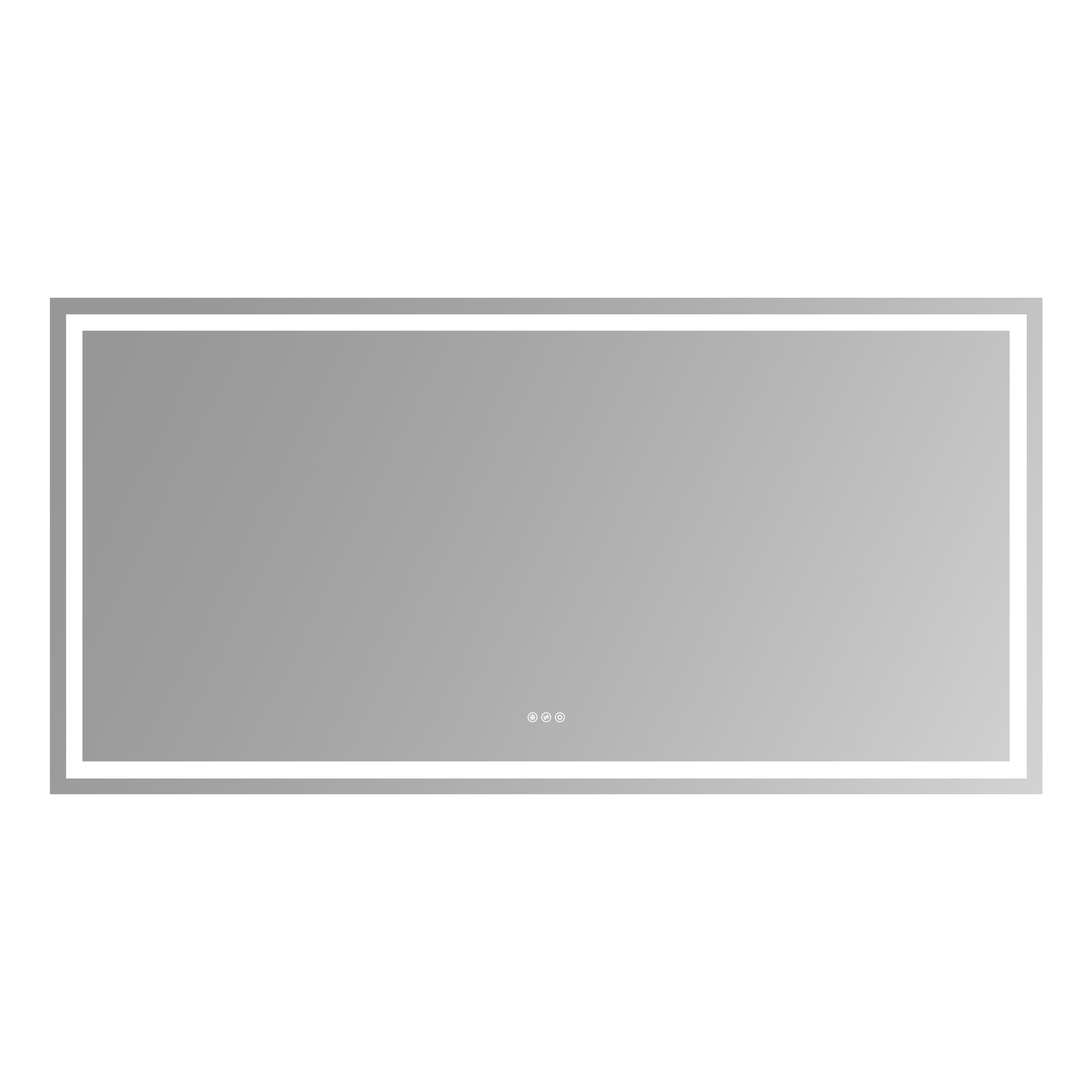 LUXEYARD - 72x36in LED Bathroom Mirror Front-Lit and Back-Lit Light Srtip Unseen When Turned Off ...