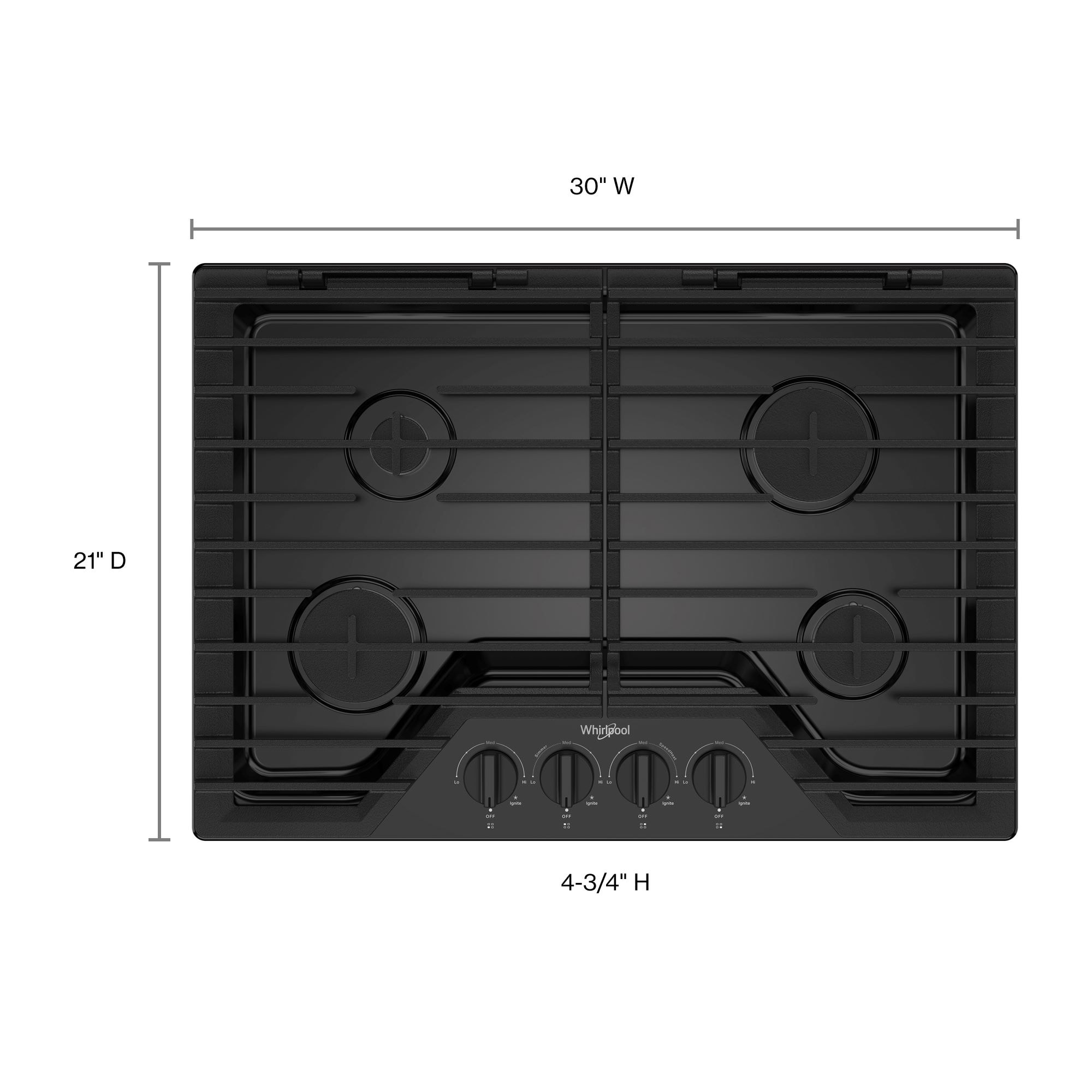 Whirlpool WCGK5030PB Gas-Cktp - View #2