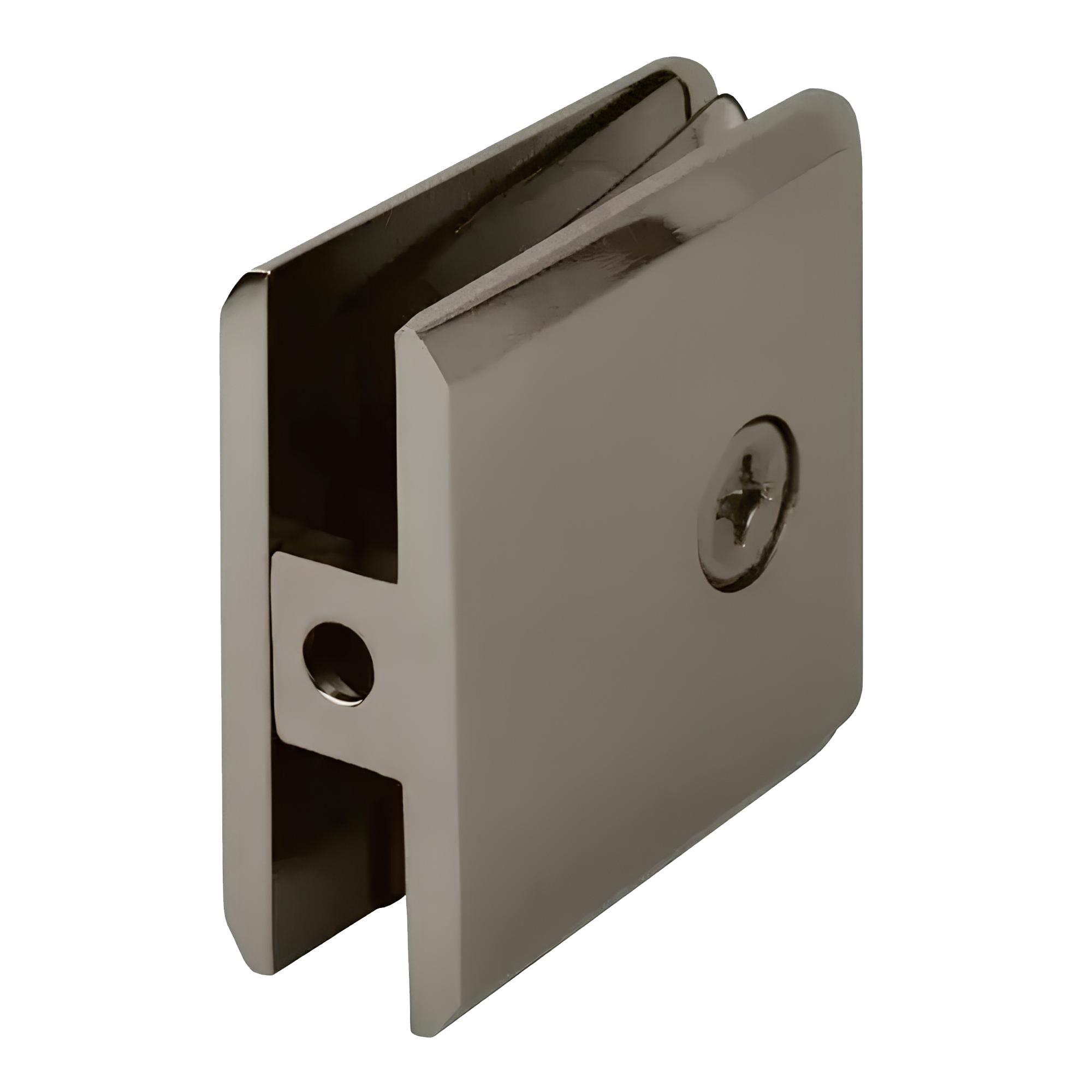 Brixwell  UCB4PN Polished Nickel Beveled Hole-in-Glass Style Wall Mount Heavy-Duty Glass Clamp