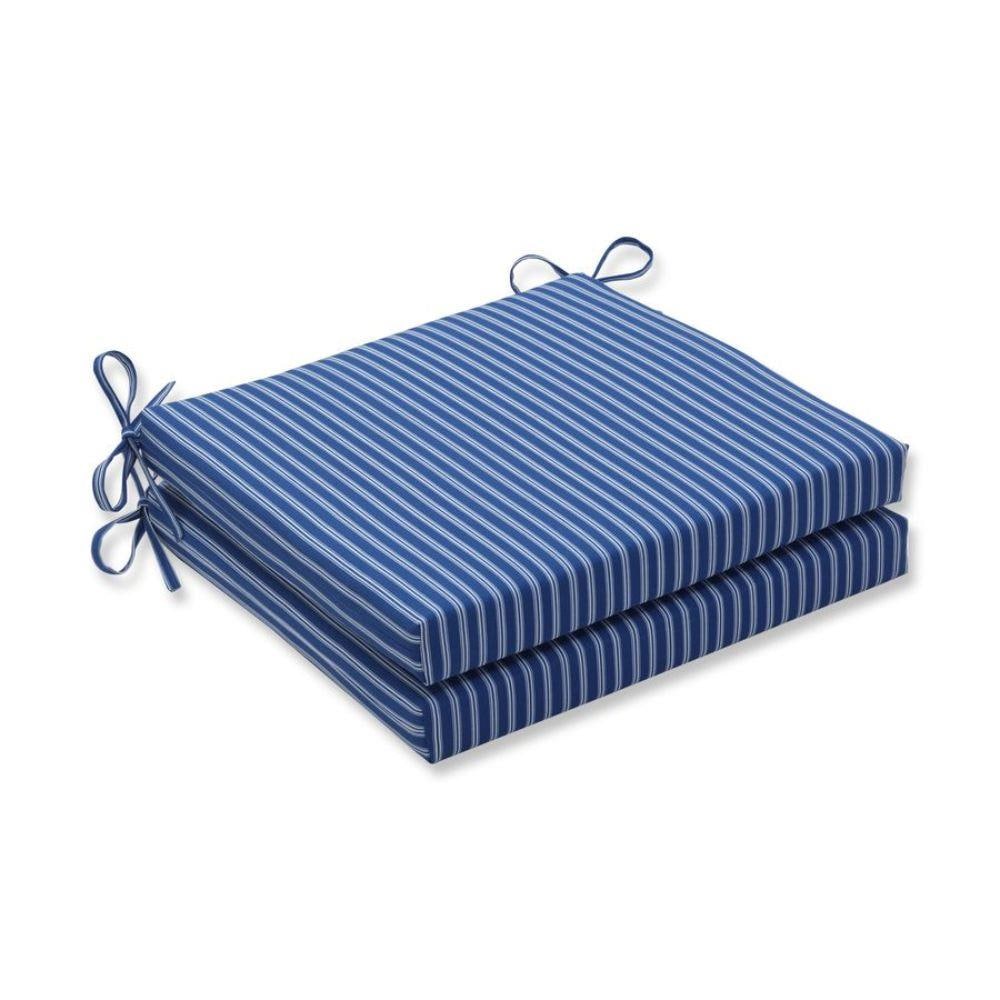 Pillow Perfect Resort Stripe Blue 20-in x 20-in 2-Piece Blue Patio ...