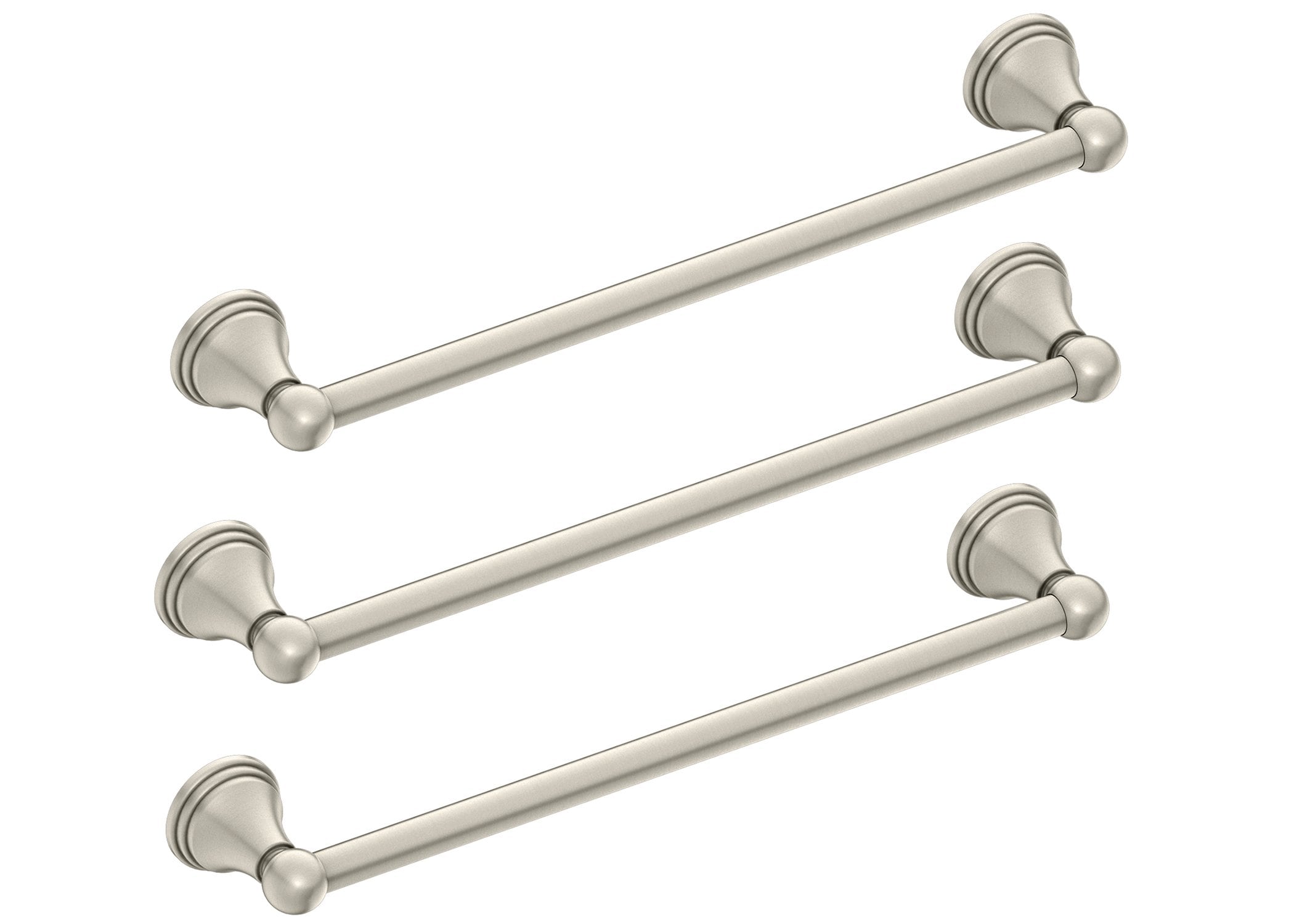 Moen  Preston 24-Inch Brushed Nickel Bathroom Towel Bar - Pack of 3