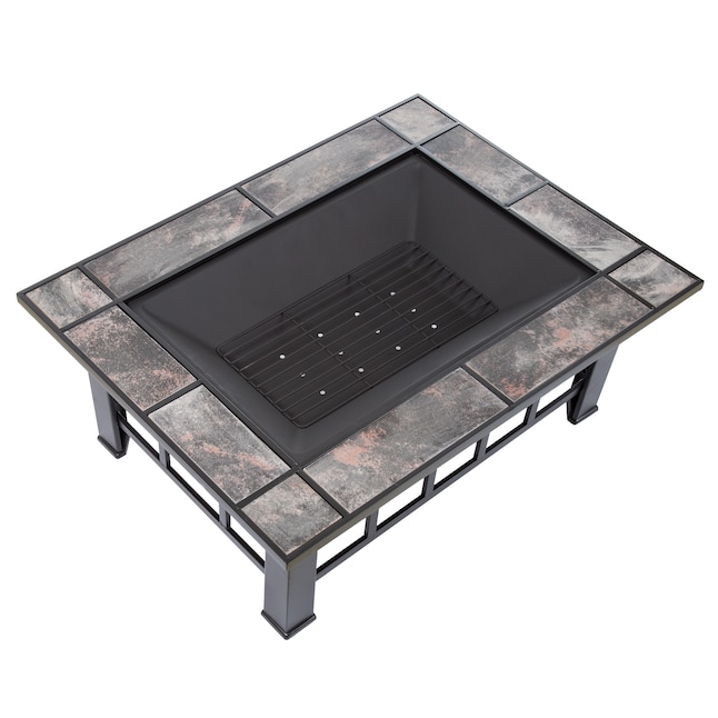 Gray Steel Wood Burning Fire Pit, Outdoor Fire Pit Insert Replacement