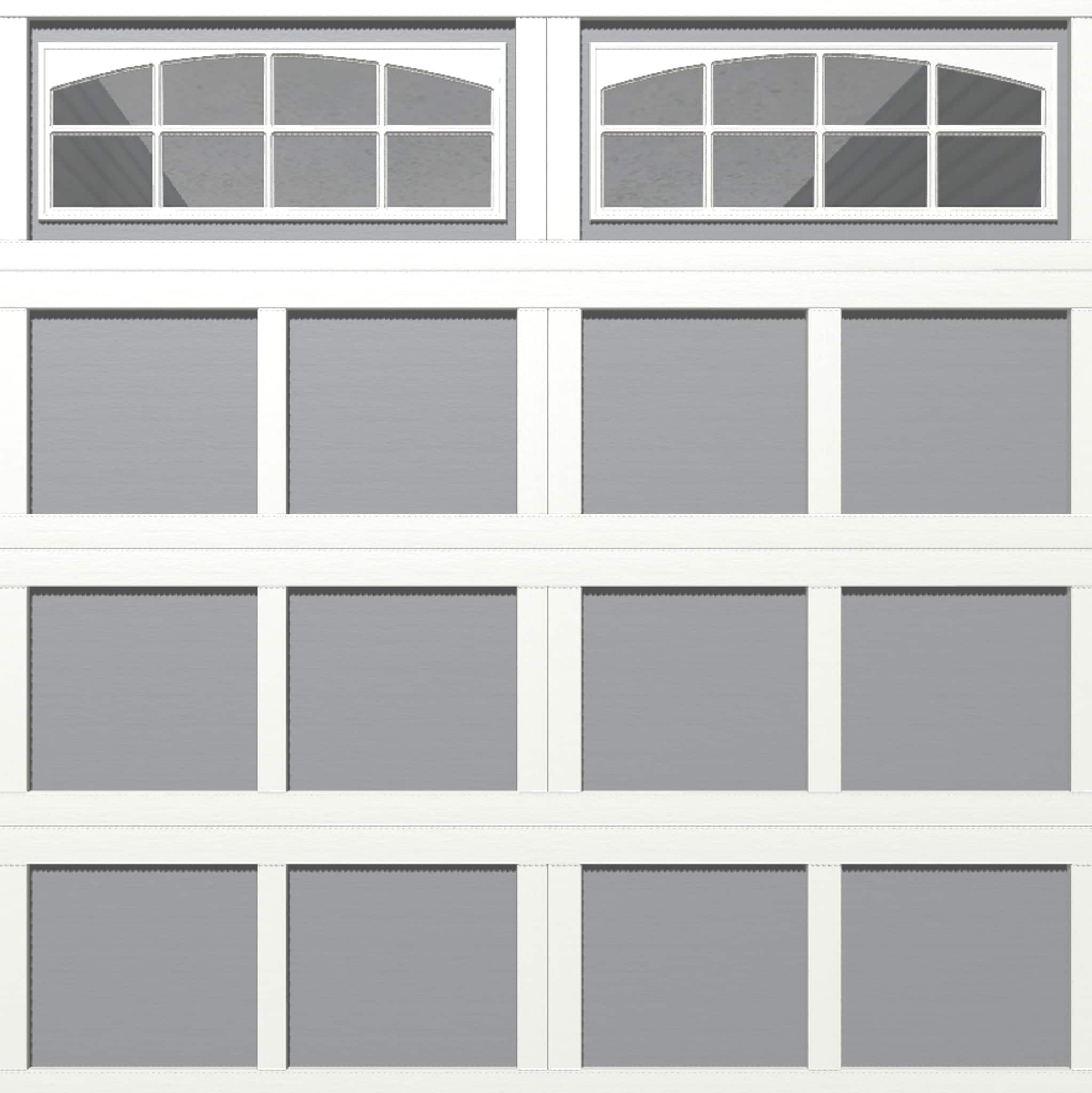 Wayne Dalton WD9405NPWGYCSIII88 Classic Steel Model 9405 8-ft x 8-ft Insulated White, Gray Single Garage Door with Windows
