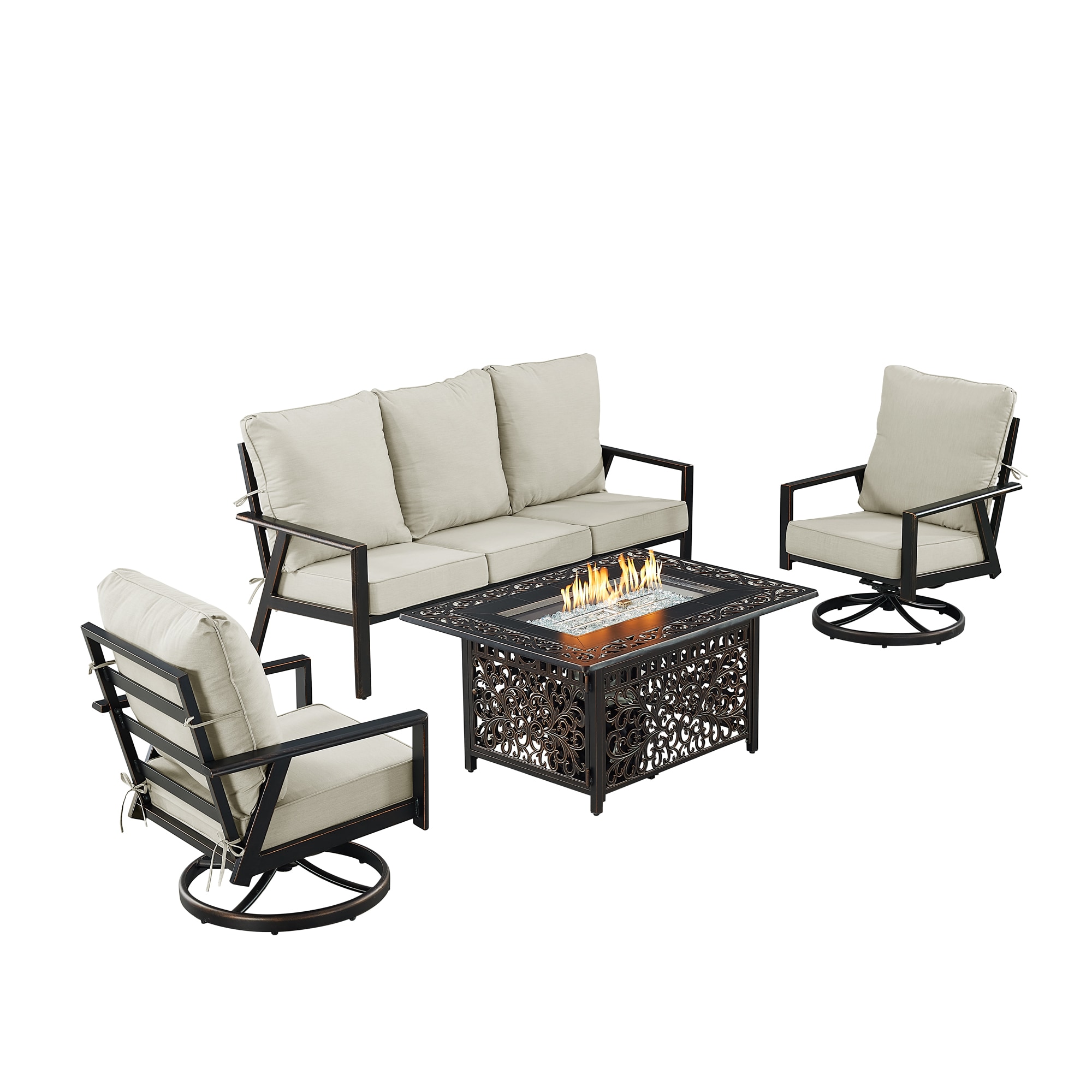 Oakland Living LUX1SF2CHCABOSLGCUA Patio-Conversation-Sets - View #2