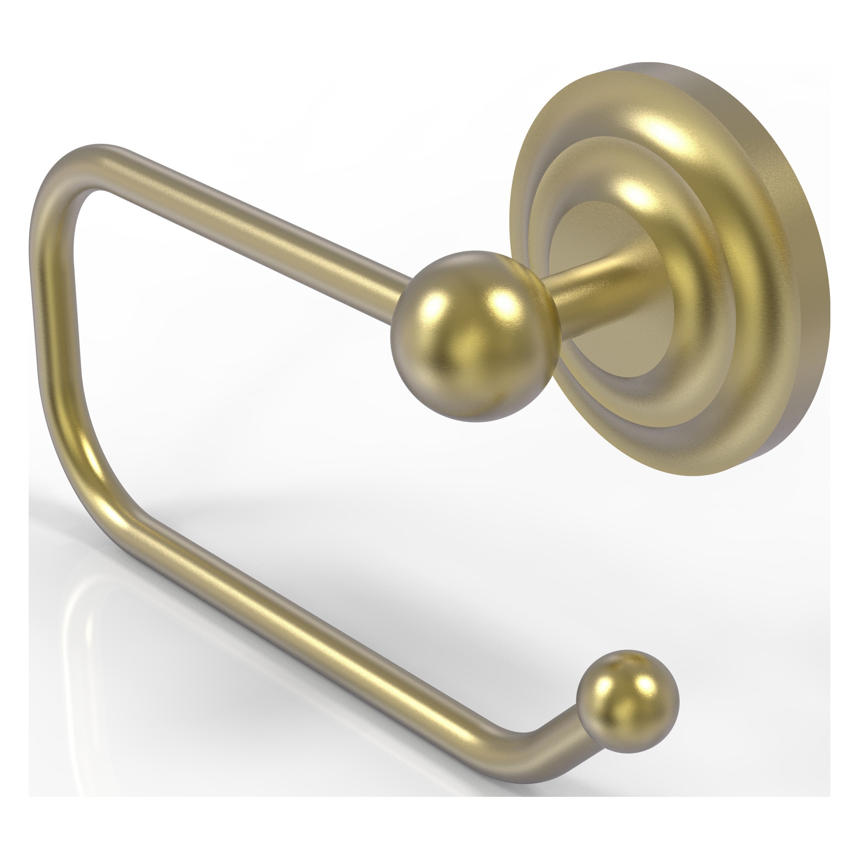 Allied Brass QN-24E-SBR Que New Satin Brass Wall mount Single post Toilet Paper Holder 1 -Rolls
