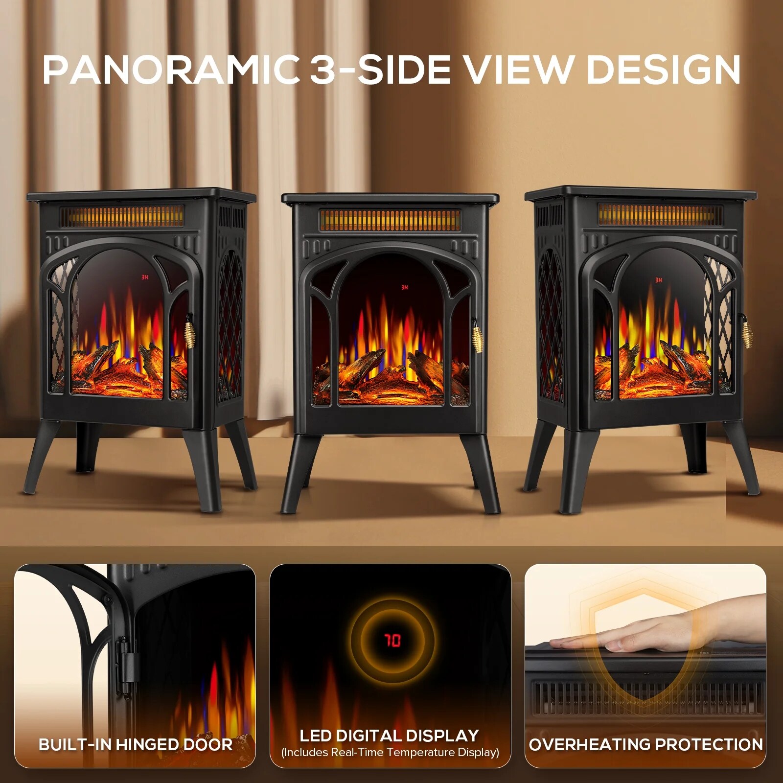 COWSAR LSRW-S180BPB Electric-Fireplaces - View #5