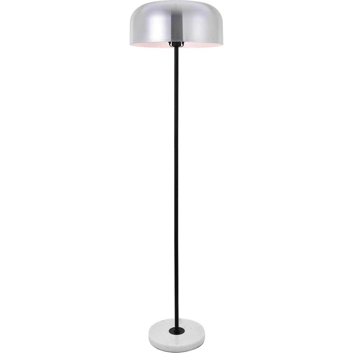 Decovio  12829-BN1 Peru Floor Lamp Brushed Nickel and Black with White Marble