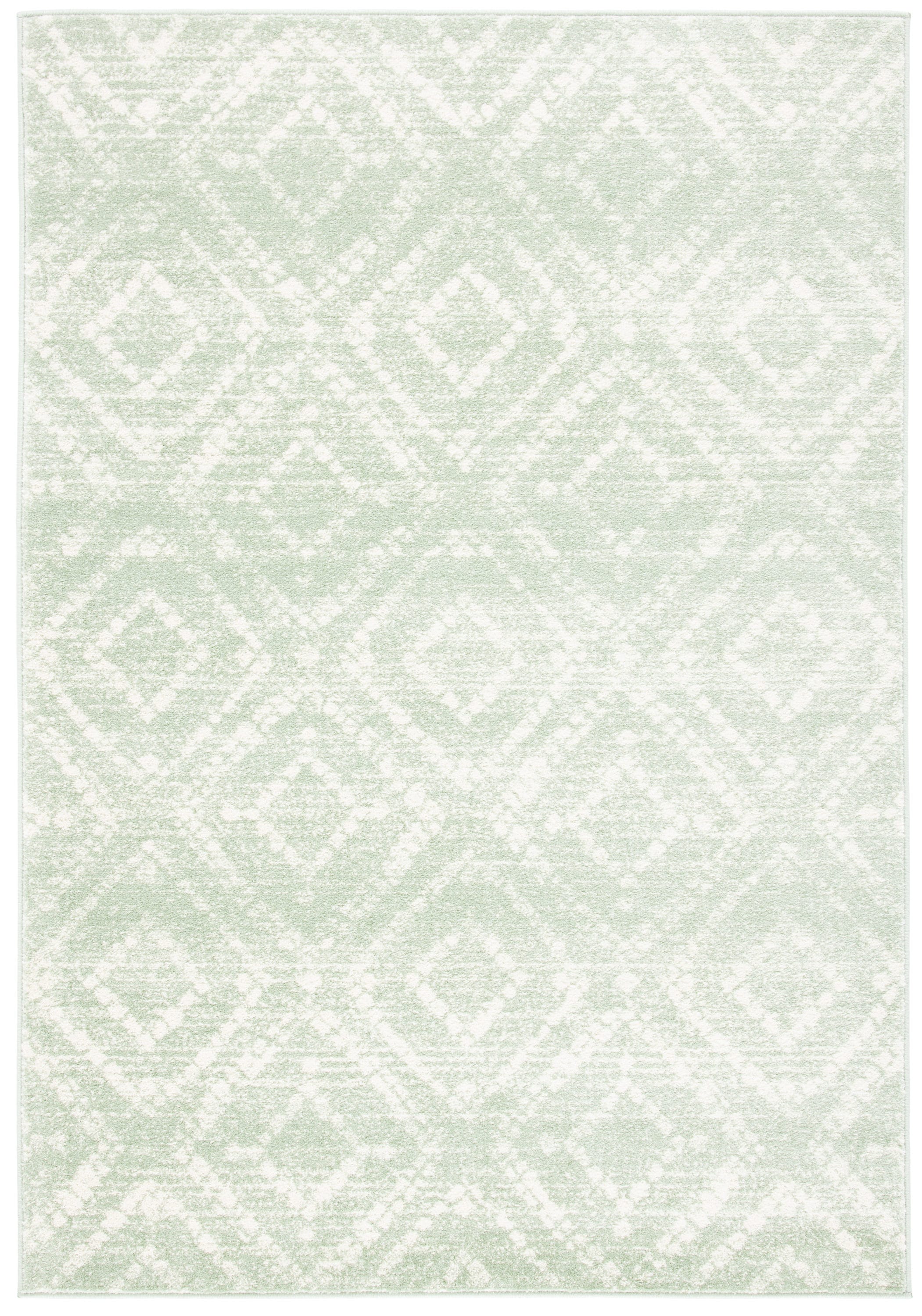 Safavieh ADR131Y-4 Adirondack 4 x 6 (ft) Loomed Polypropylene Green/Ivory Rectangular Indoor Geometric Bohemian/Eclectic Area rug