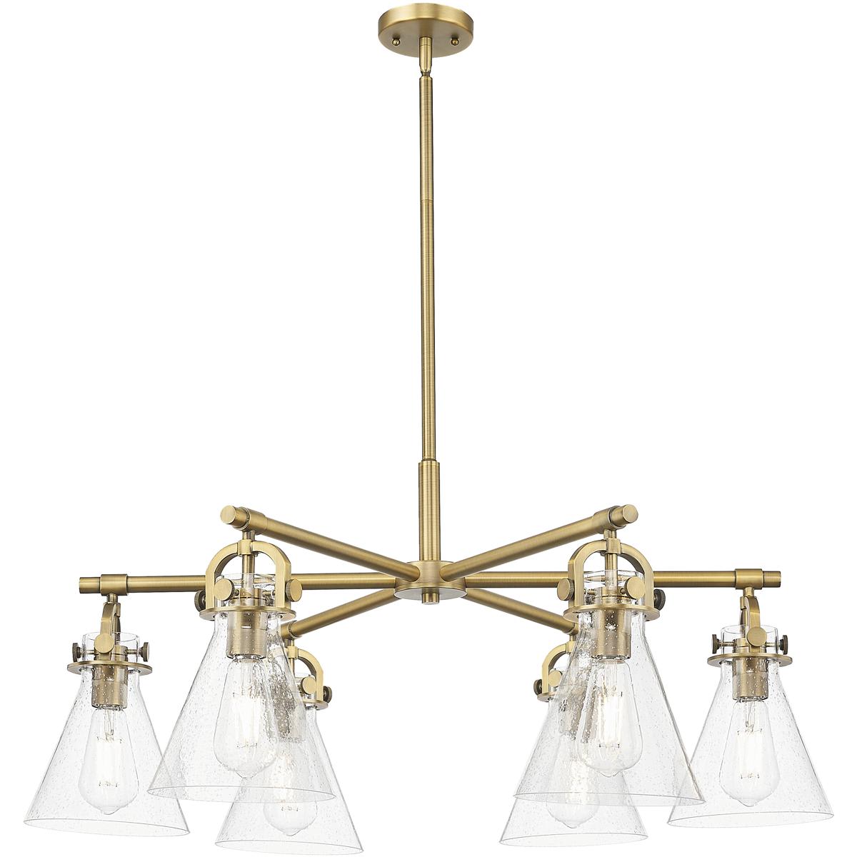 Innovations Lighting - 410-6CR-BB-G411-7SDY Newton Cone Chandelier Brushed Brass