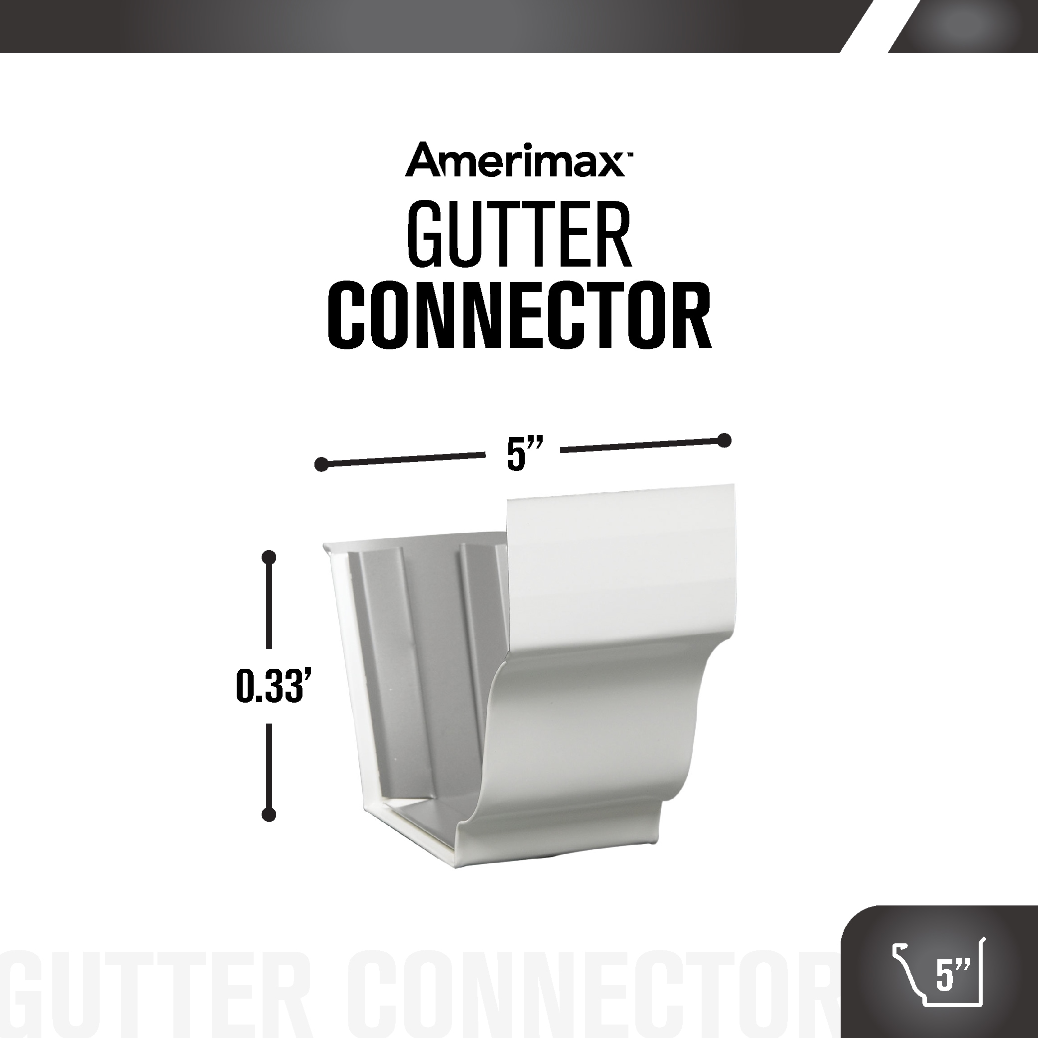 新しいブランド 0.33-ft x 5-in style K Aluminum Amerimax Gutter in connector その他