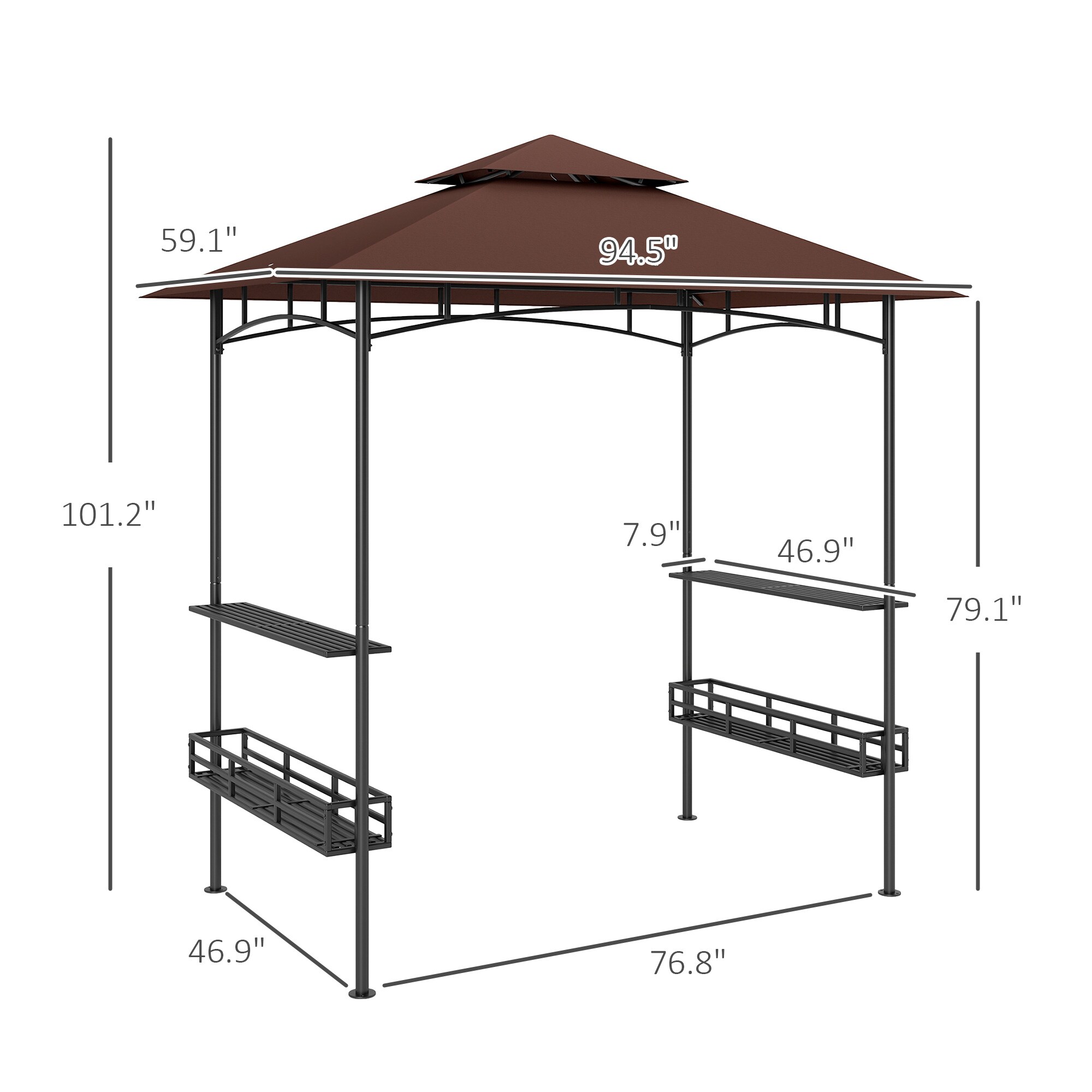 Outsunny 84C-561V00DR Wood-Resin-Gazebos - View #3