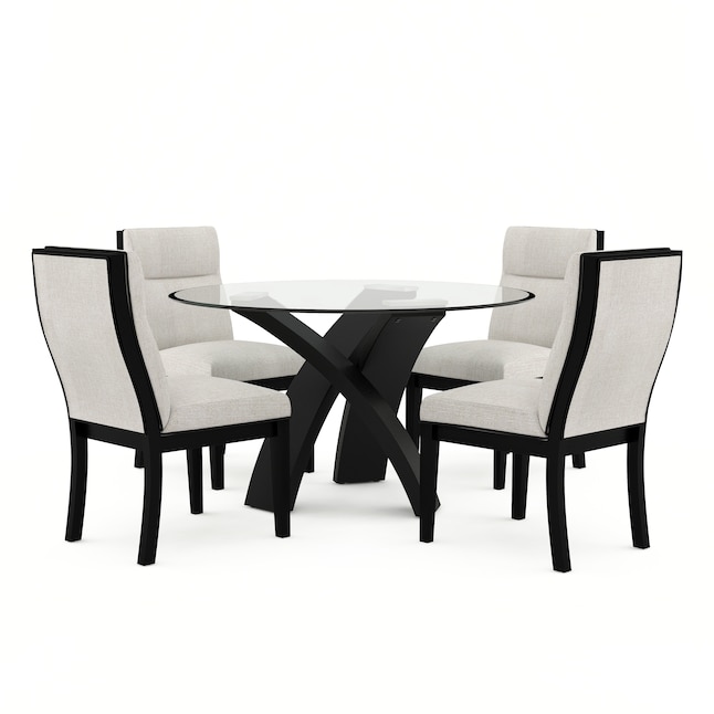 Furniture Of America Andy Black, Modern Glass Dining Room Sets For 4