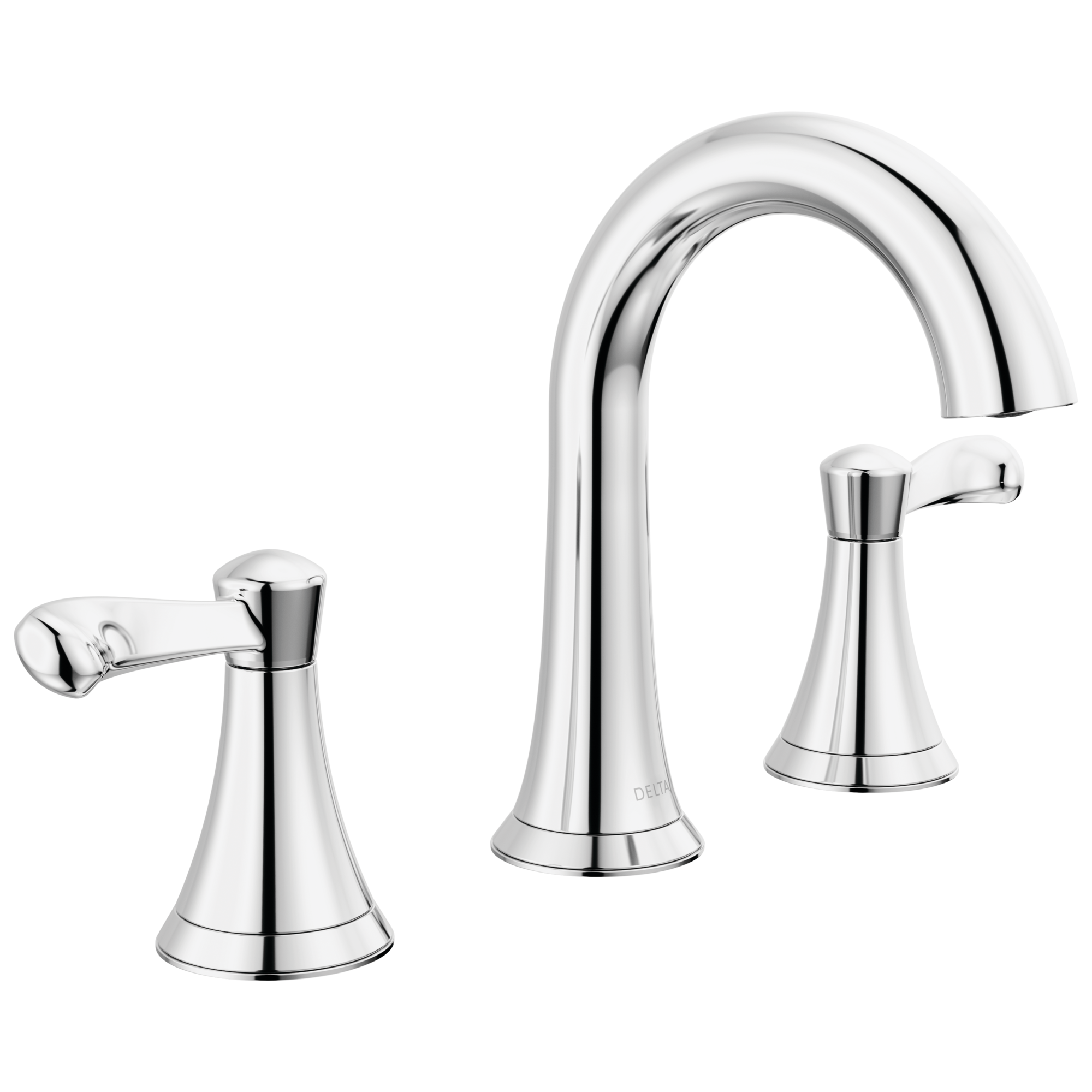 Delta Esato Chrome 2-handle 8-in widespread WaterSense Mid-arc Bathroom Sink Faucet with Drain