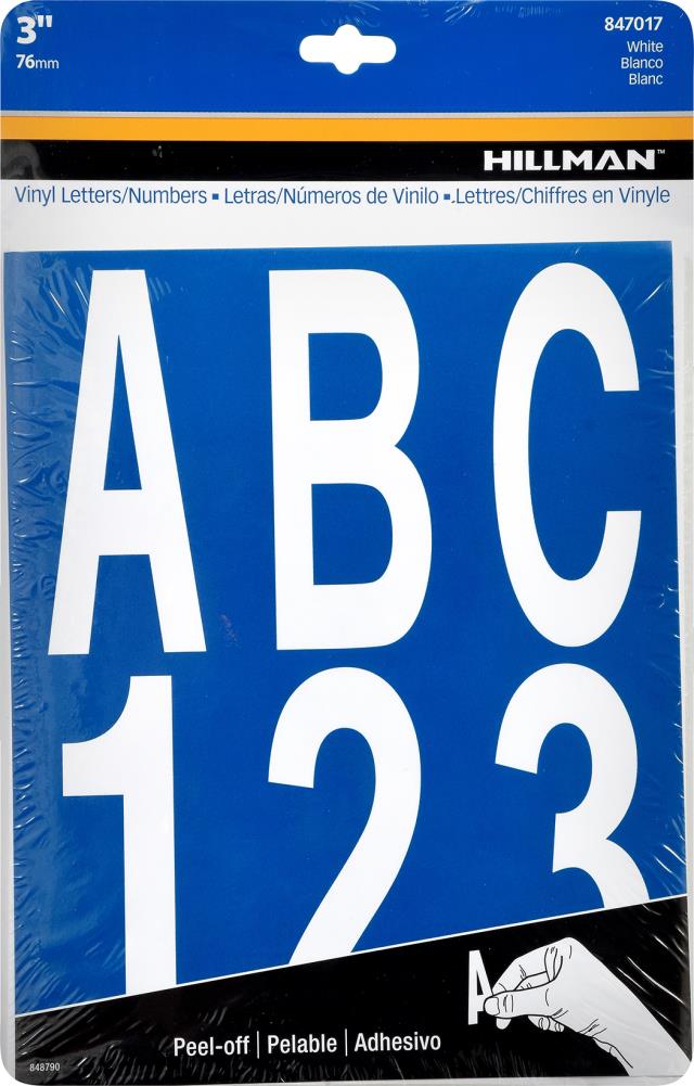 Permanent Adhesive Vinyl Letters and Numbers 2'' 167 Pkg White