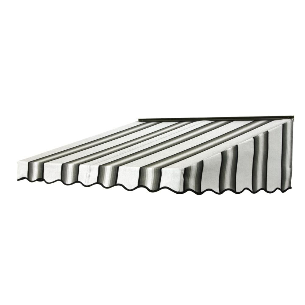 NuImage Awnings 27X7X72479903X 2700 72-Inches Wide x 41-Inches Projection x 17-Inches Height Fabric Grey/Black/White (4799) Striped Fixed Door Awning
