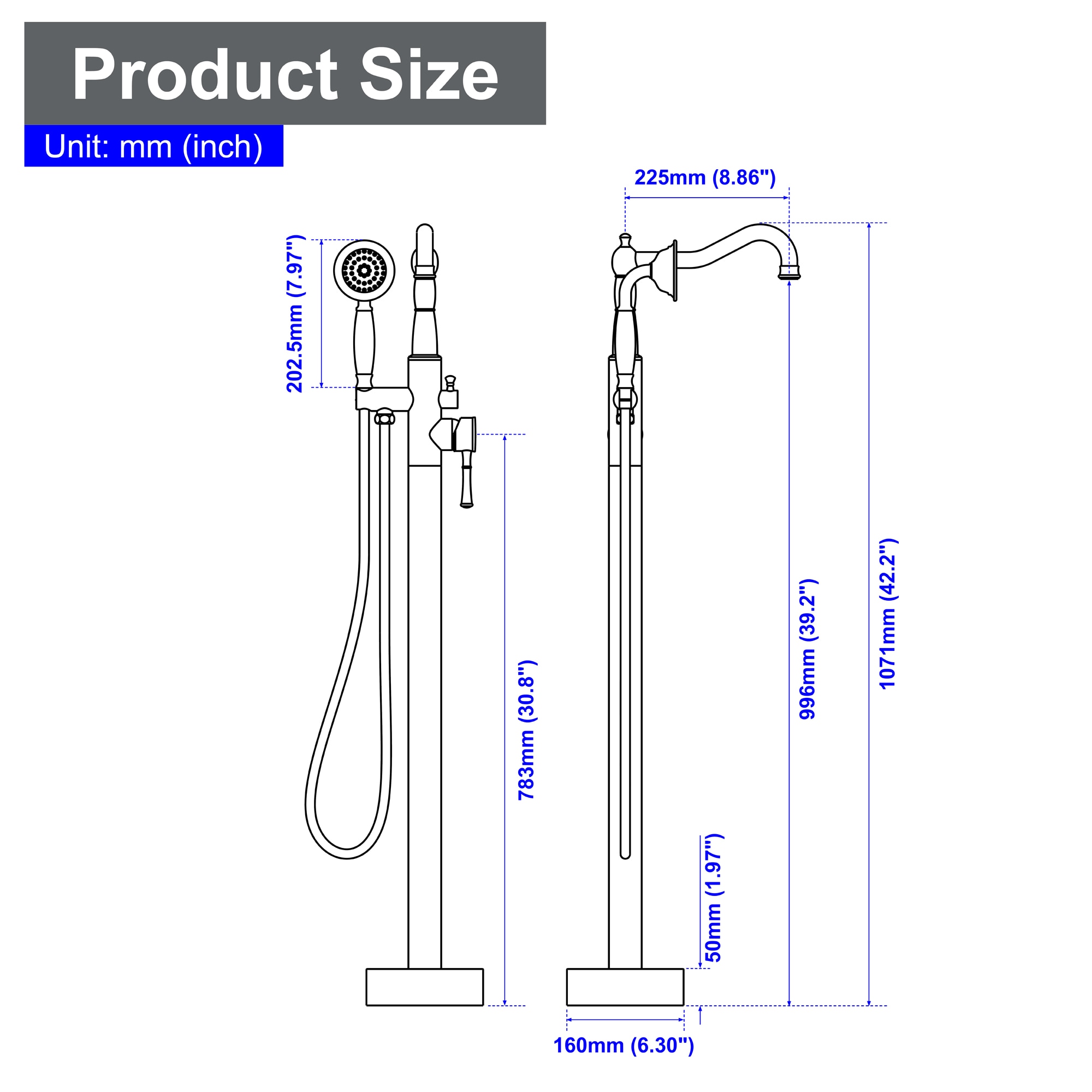 WELLFOR SPA-88004BG Roman-Tub-Faucets - View #11