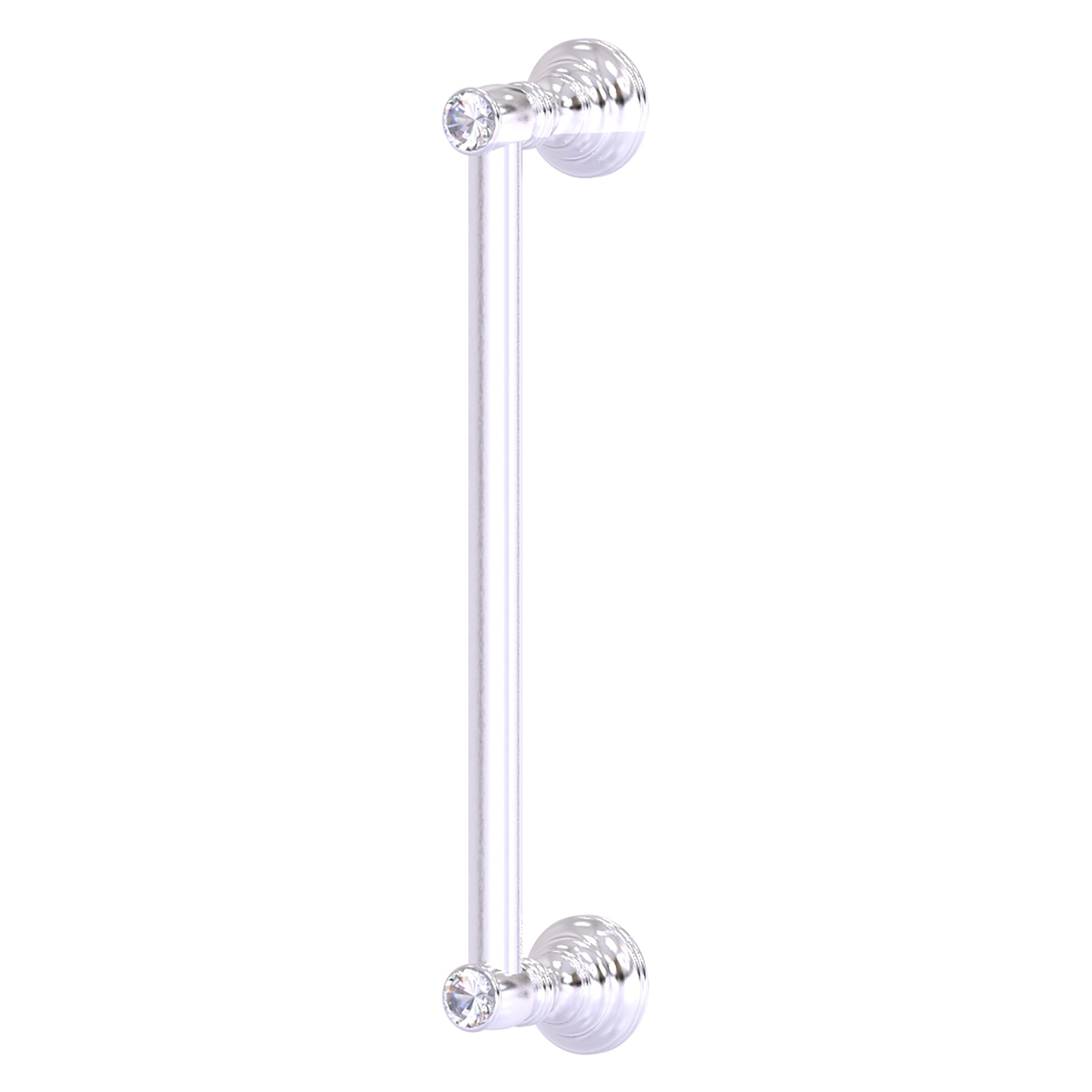 Allied Brass CC-3-12-SCH Carolina Crystal 12-in , 305mm Center to Center Satin Chrome Dual Mount Cylindrical Bar For Use on Appliances Drawer Pulls