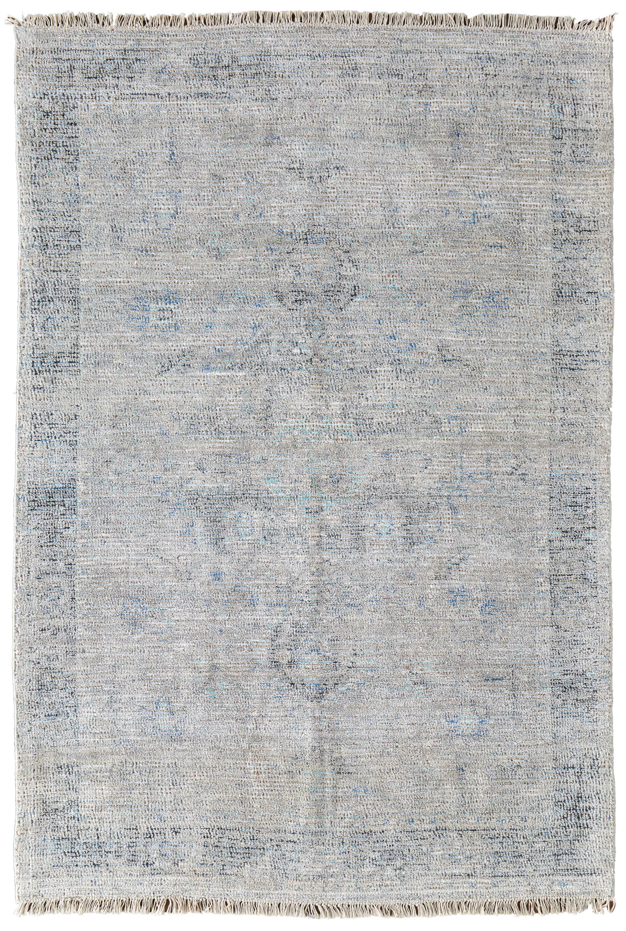 Spa Blue & Warm Gray Handmade Tufted Wool-Viscose Blend Area Rug - 2' x 3'