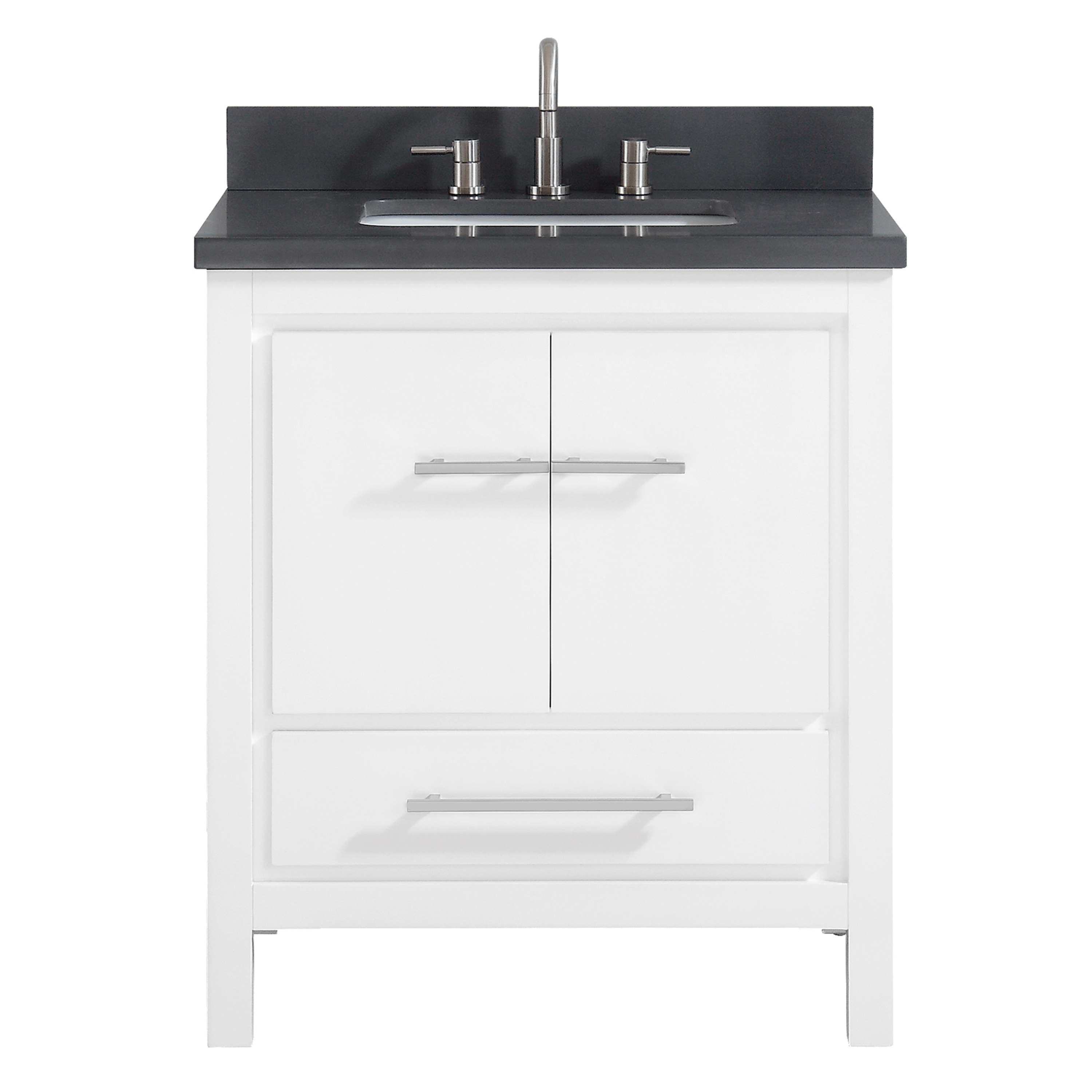 Azzuri RILEY-VS31-WT Riley 31-in White Undermount Single sink Bathroom Vanity with Gray Quartz Top