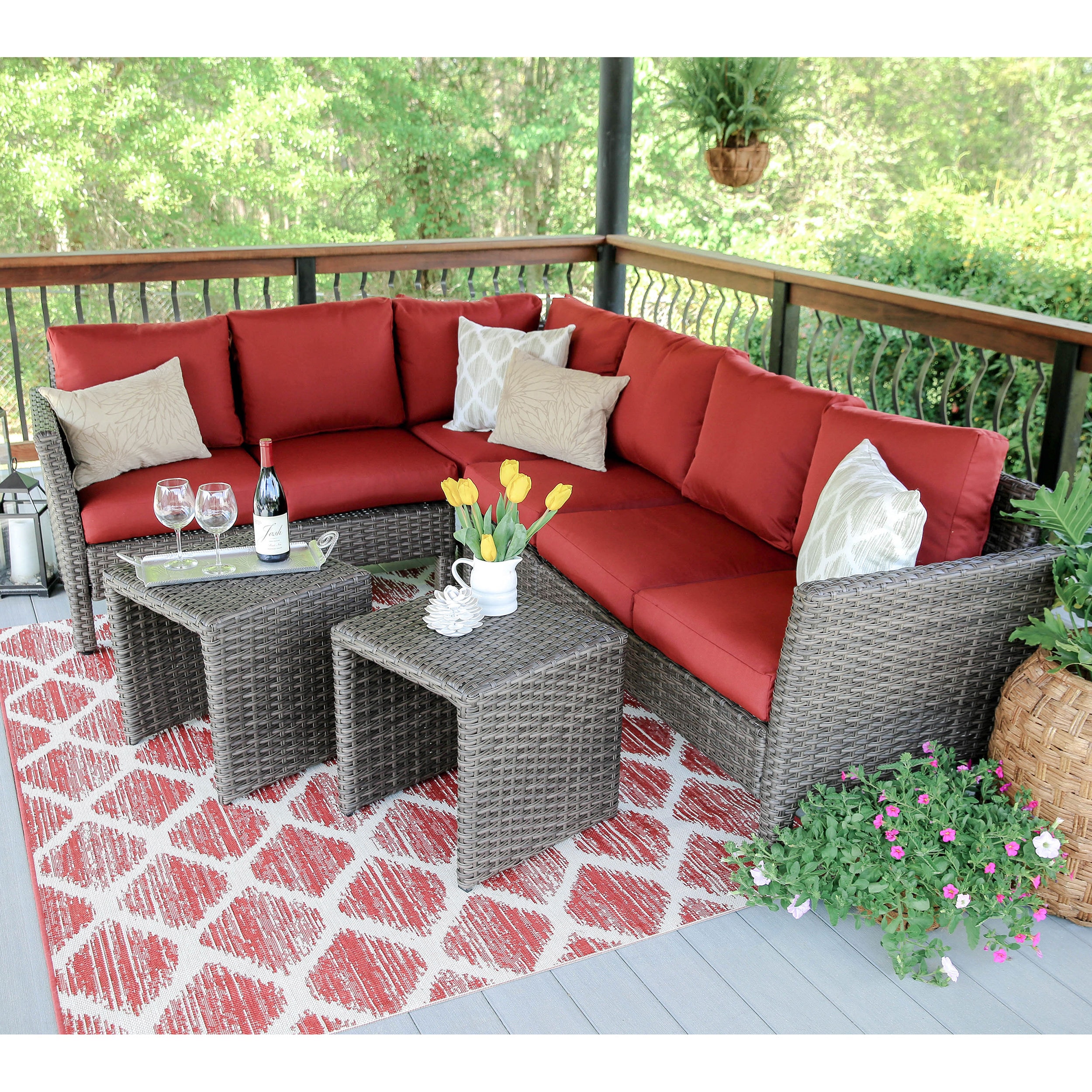 Leisure Made 768943-RED Patio-Conversation-Sets - View #2